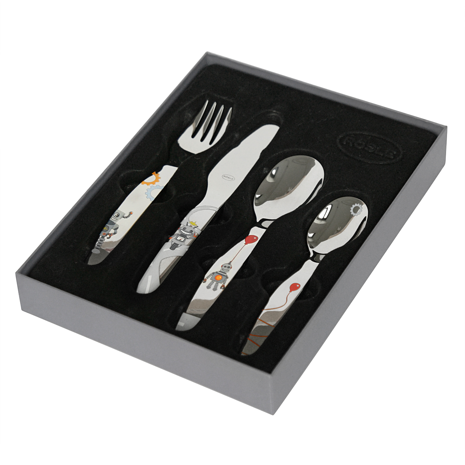 RÖSLE Kinderbesteck Kleiner Roboter Set 4-tlg. RÖSLE Kinderbesteck Kleiner Roboter Set 4-tlg.
