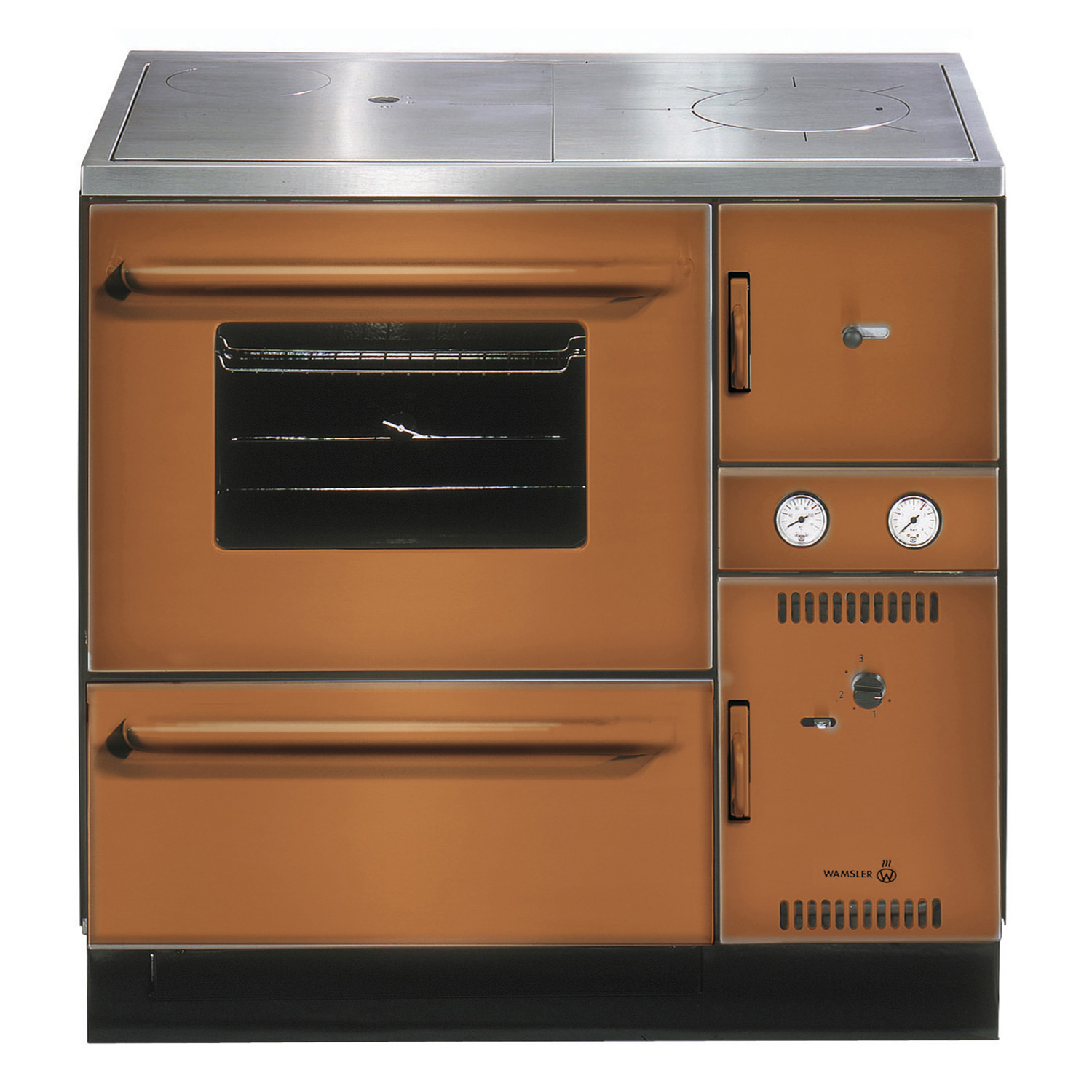 Wamsler K 148 Küchenofen wasserführend Maron, Rauchrohr links Wamsler K 148 Küchenofen wasserführend Maron, Rauchrohr links