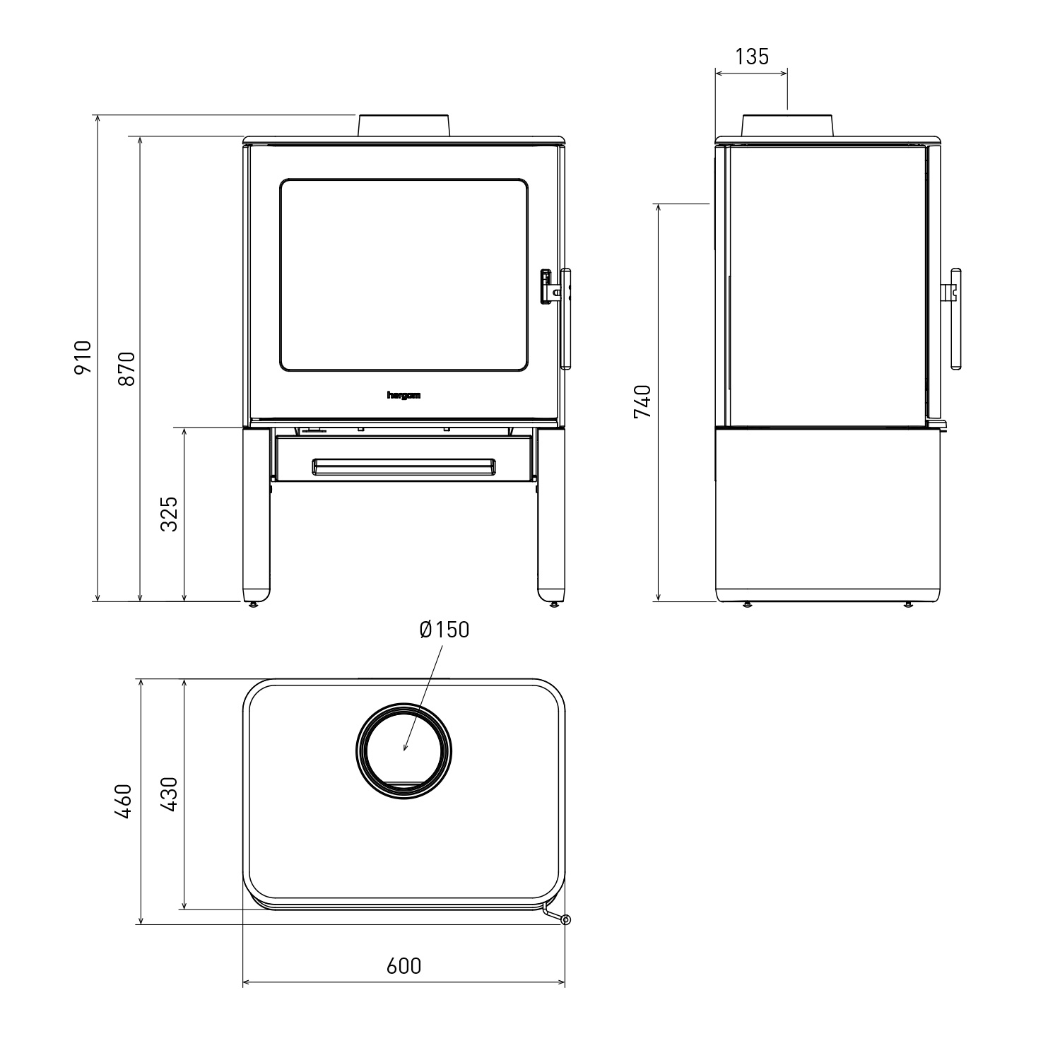 Hergom E40 Kaminofen Gusseisen Schwarz Hergom E40 Kaminofen Gusseisen Schwarz