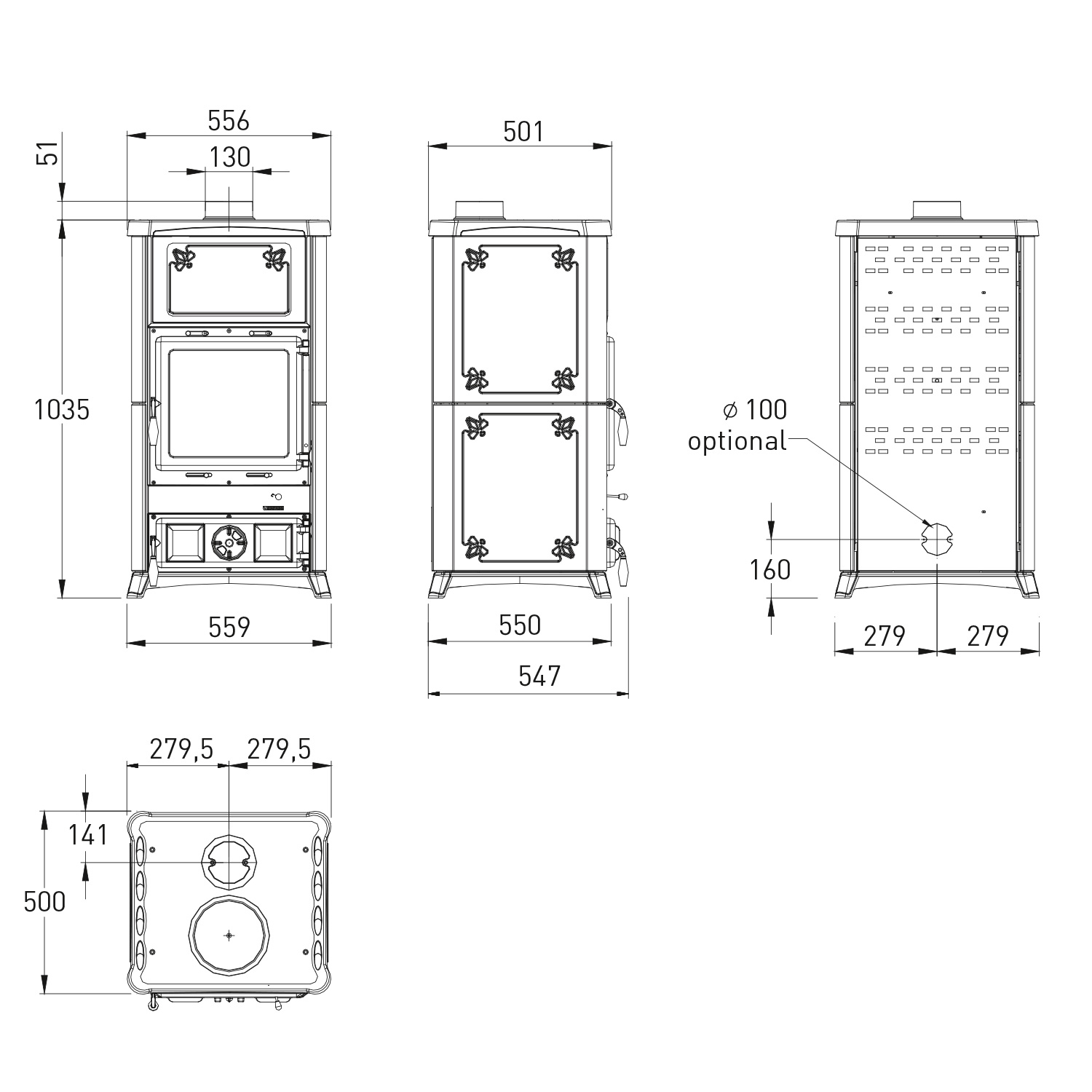 La Nordica Fedora 16, Kaminofen, Bordeaux