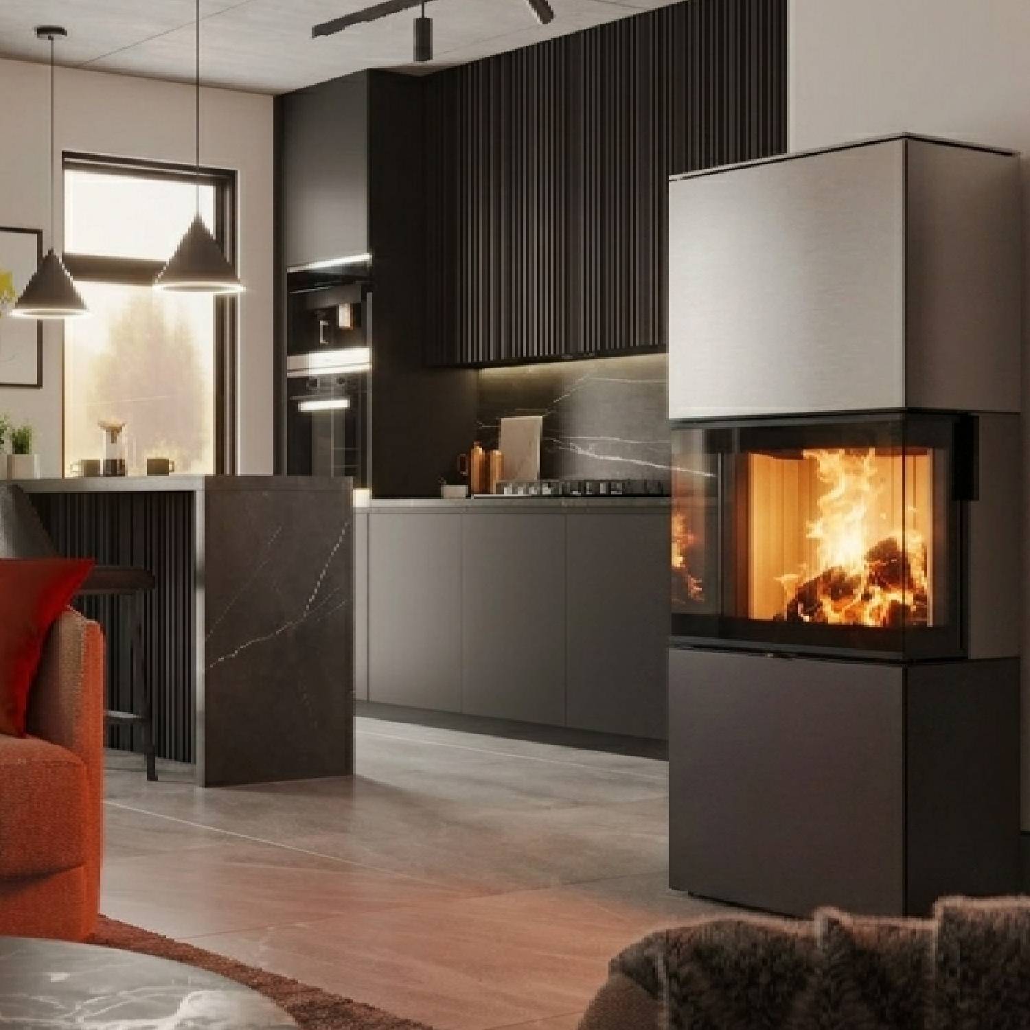 Spartherm Largo L steel RLU Kaminofen Titan