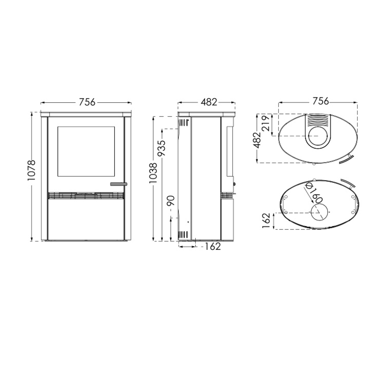 TermaTech TT22HS-CG Kaminofen TermaStone grau