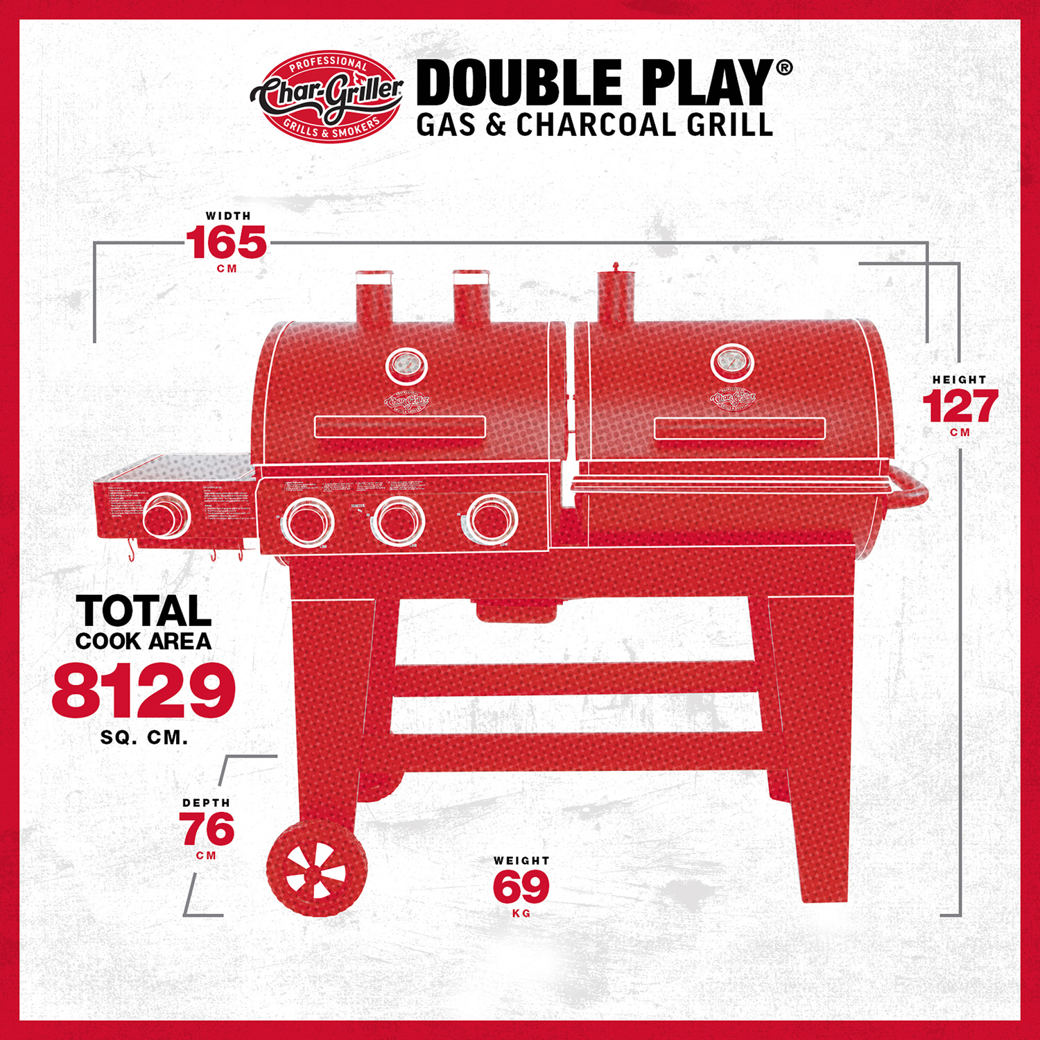 Char-Griller Double Play Gas- und Holzkohlegrill