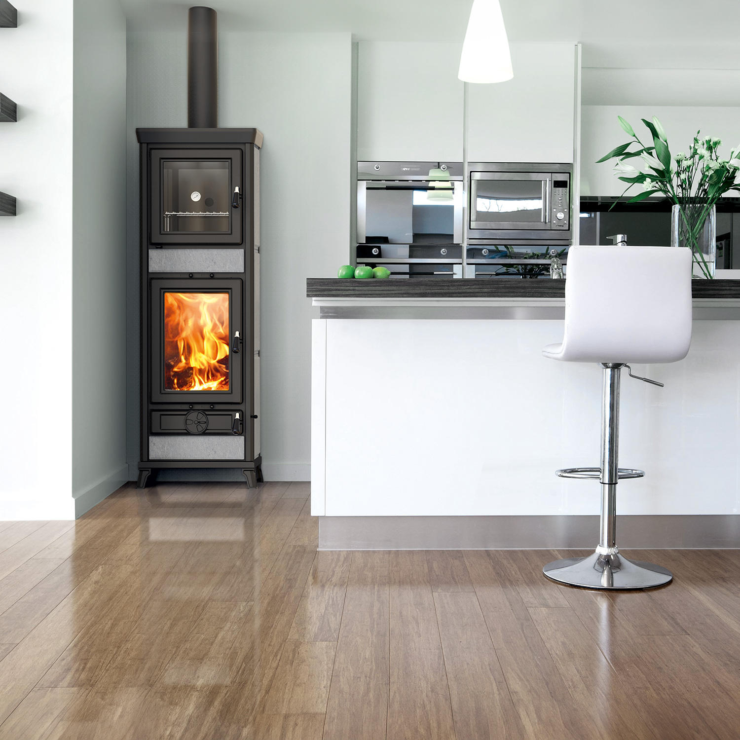 Thermorossi Anna Evo Stone Kaminofen Speckstein mit Backfach