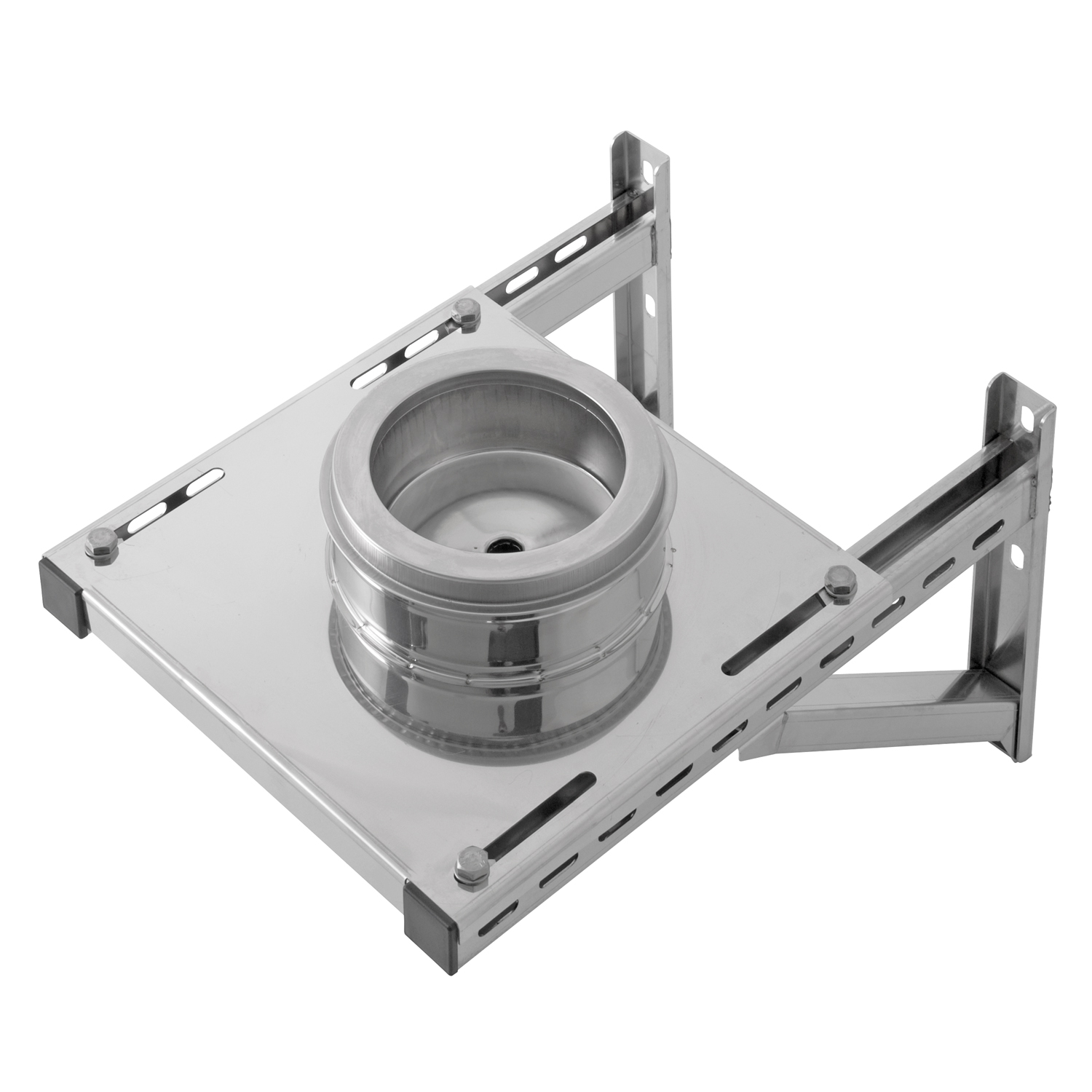 Opsinox Edelstahlschornstein 250mm Wandkonsole mit Kondensatablauf MSDC-D