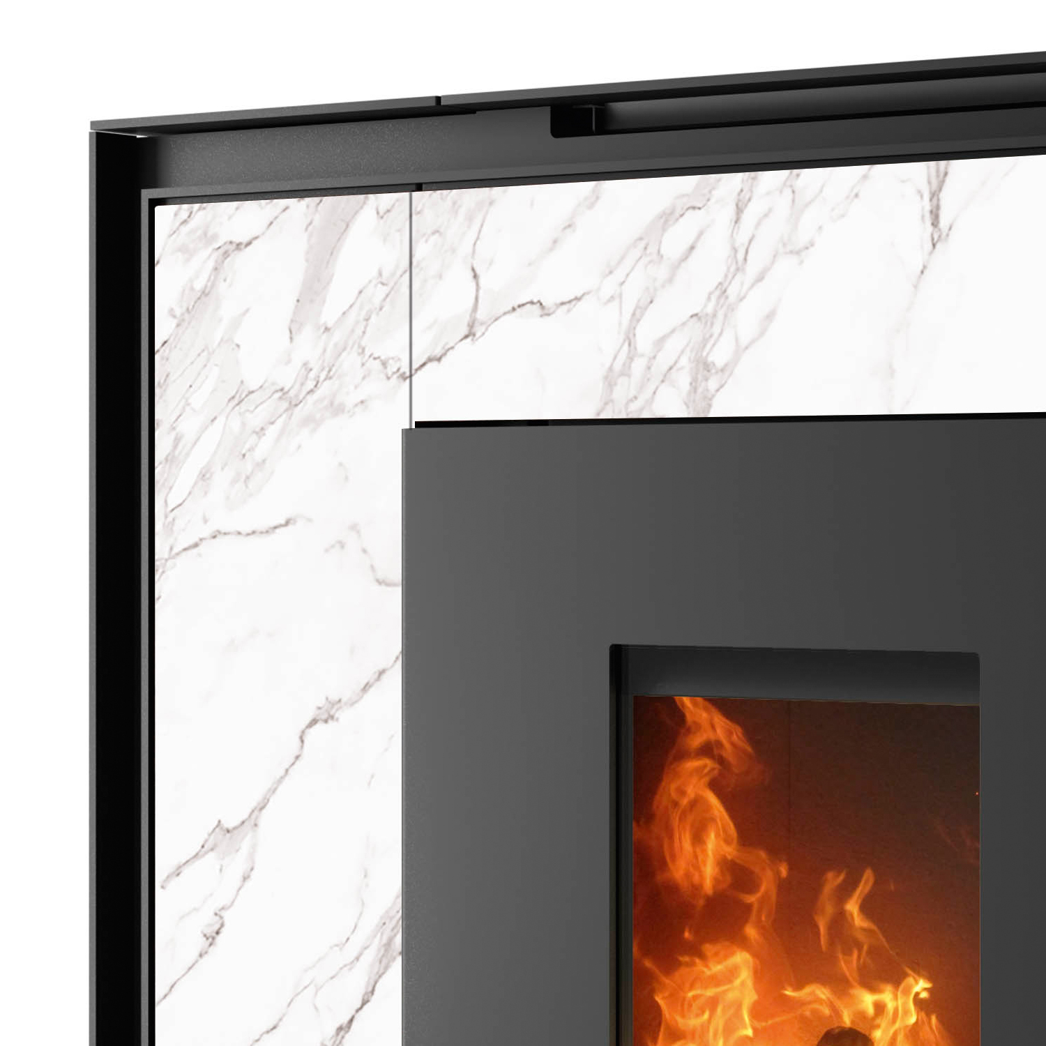 Oranier Boreas Aqua Wasserführender Pelletofen Sintered Stone Marmorweiß, Rauchabgang oben Oranier Boreas Aqua Wasserführender Pelletofen Sintered Stone Marmorweiß, Rauchabgang oben