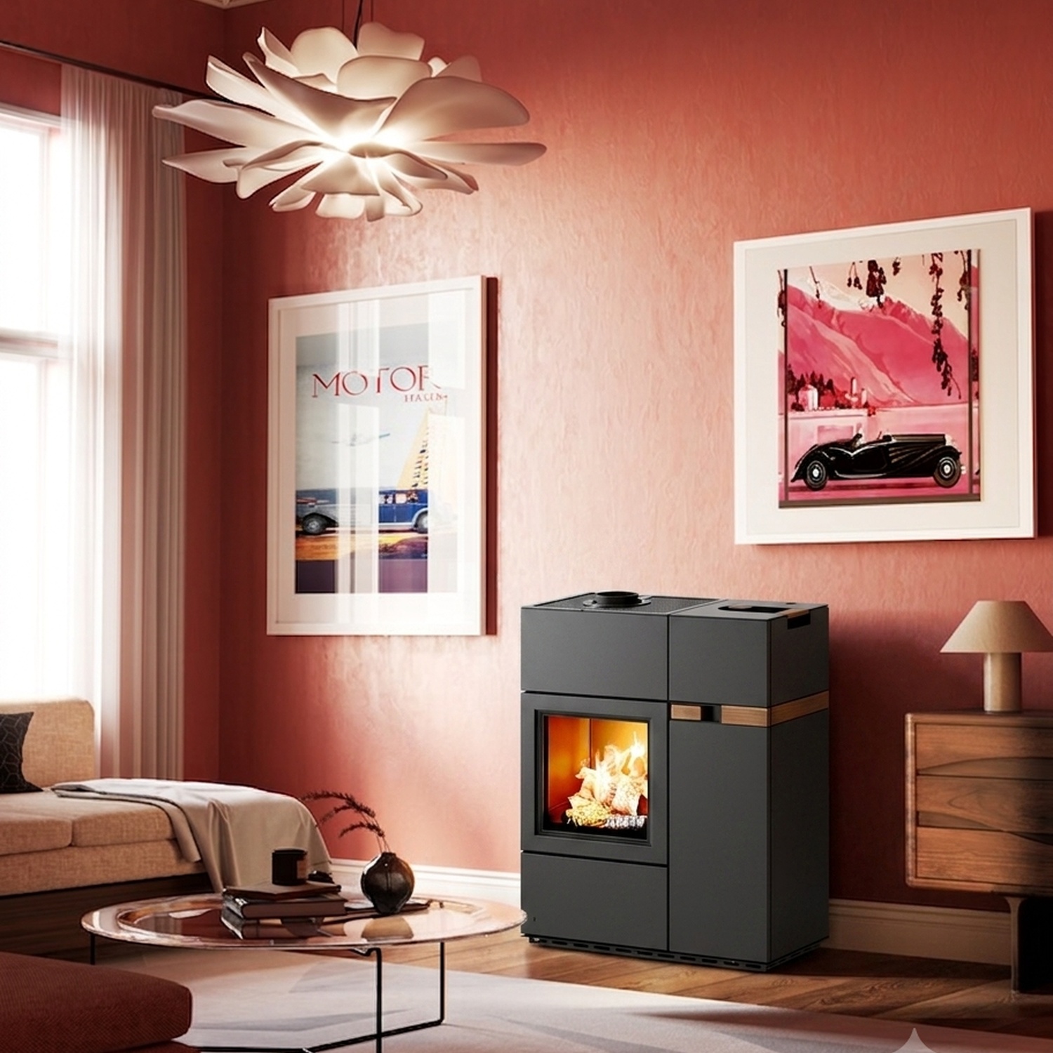 Austroflamm Quadra Duo Hybrid Kamin-/Pelletofen Stahl Gussgrau