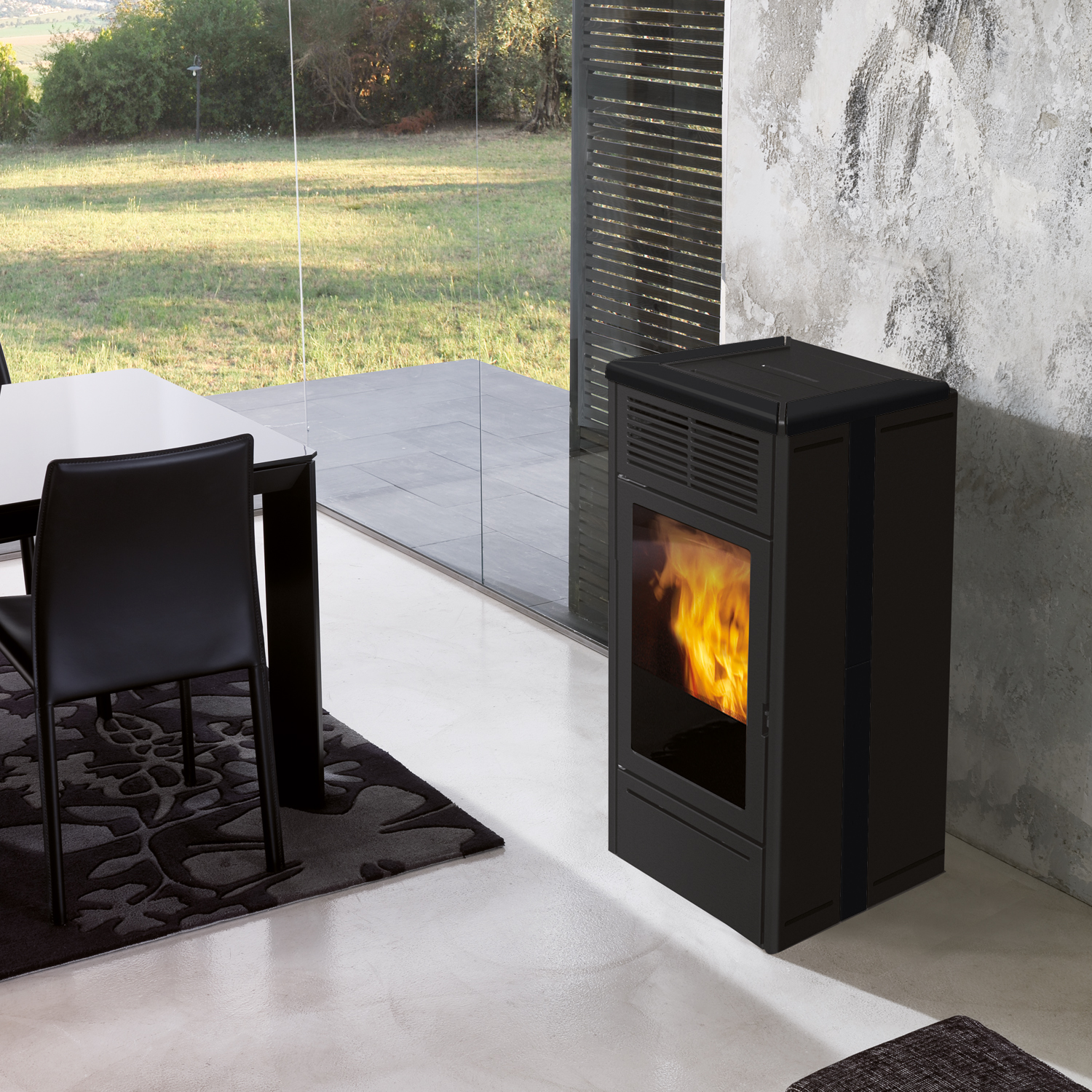 Edilkamin Nara2 Plus Pelletofen Keramik Schwarz