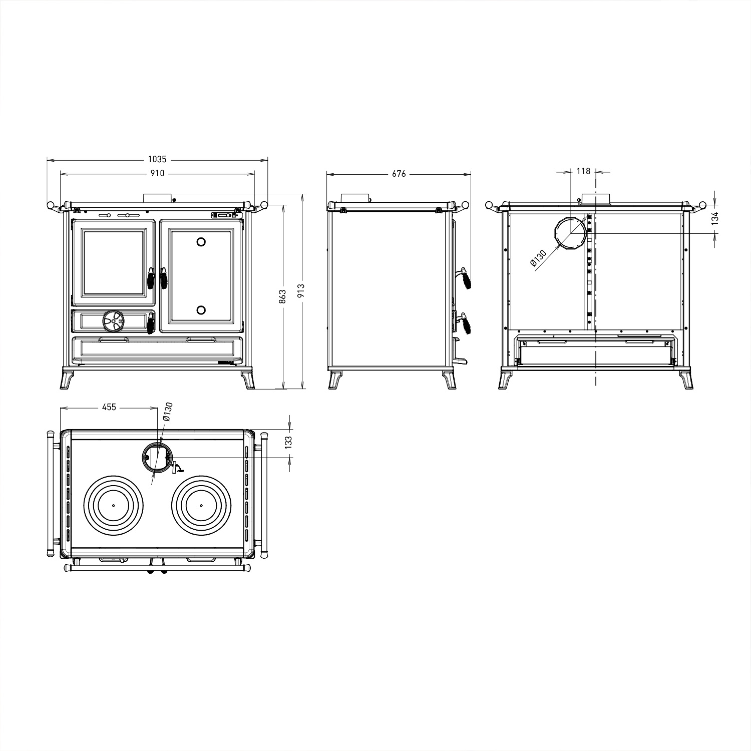 Thermorossi Margot Evo6 Küchenofen Anthrazit