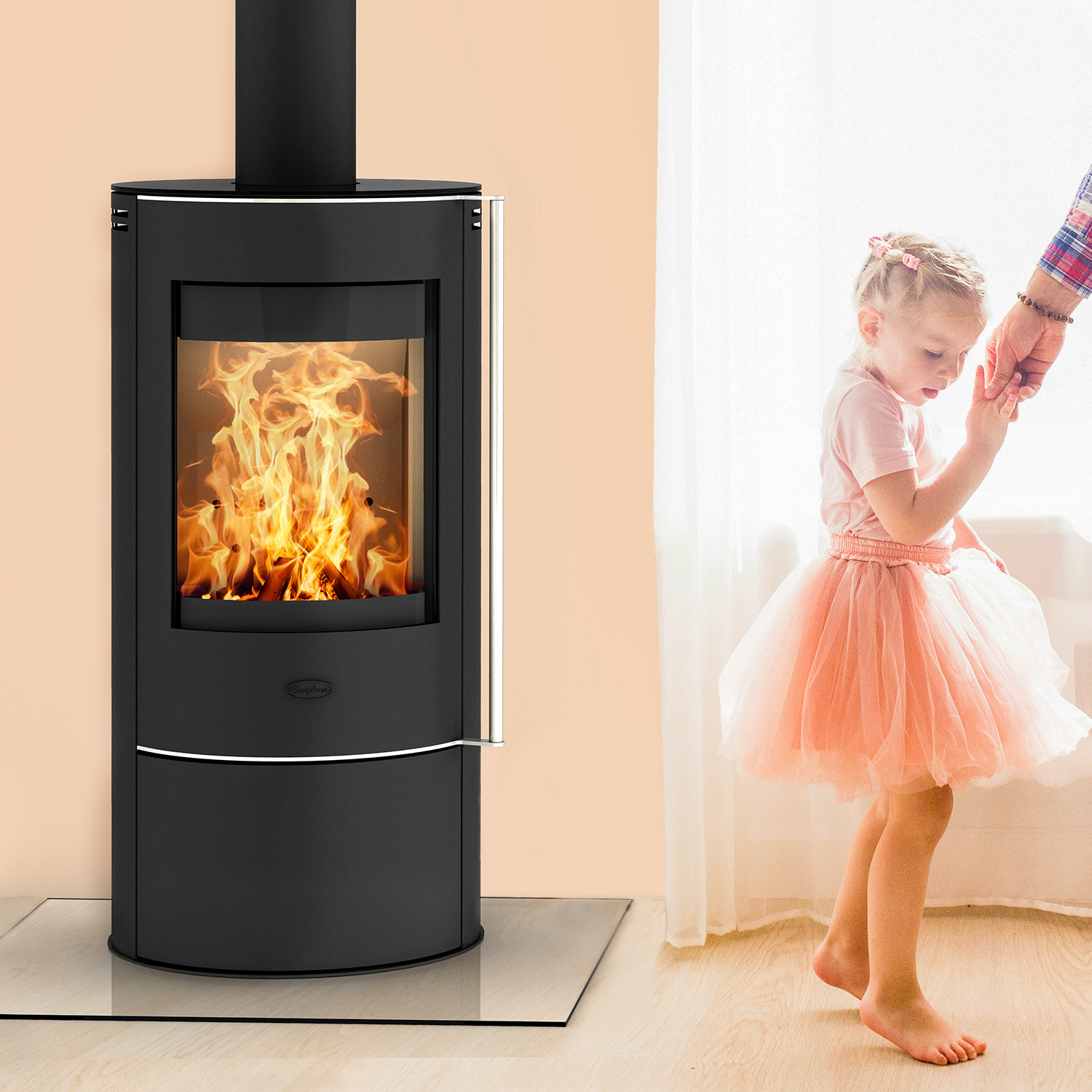 Fireplace Elite Angerona Kaminofen Stahl Schwarz mit Abdeckplatte Glas + 1 m³ Kaminholz gratis Fireplace Elite Angerona Kaminofen Stahl Schwarz mit Abdeckplatte Glas + 1 m³ Kaminholz gratis
