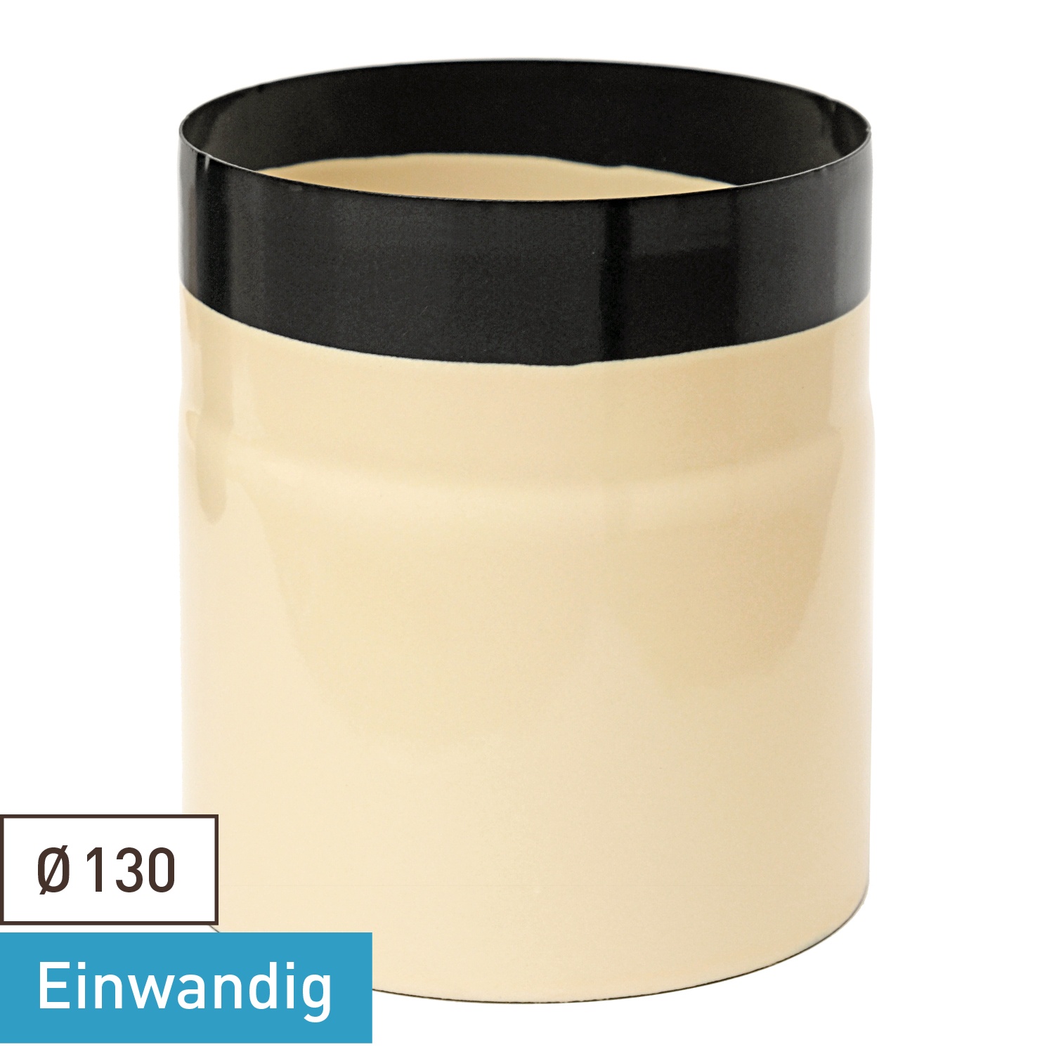 Raik Rauchrohr / Ofenrohr Emaille 130mm - 150mm Elfenbein