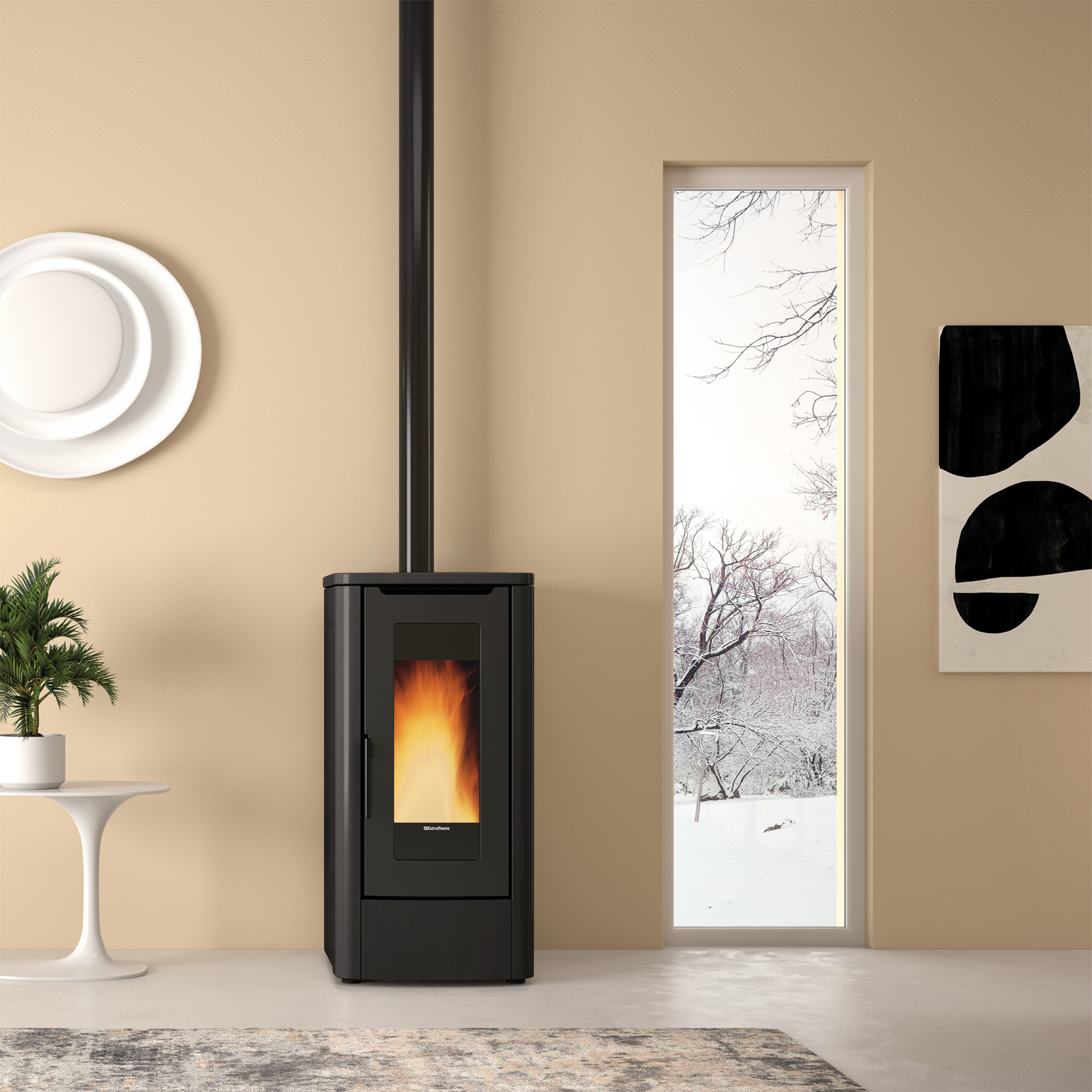 Extraflame Teorema Plus Pelletofen Stahl Schwarz + 450 kg Pellets gratis Extraflame Teorema Plus Pelletofen Stahl Schwarz + 450 kg Pellets gratis