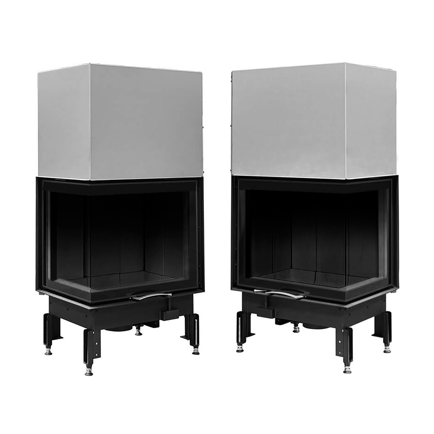 Austroflamm 69x49x57 S 2.0 Kamineinsatz Ecke rechts Feuerraum Schwarz