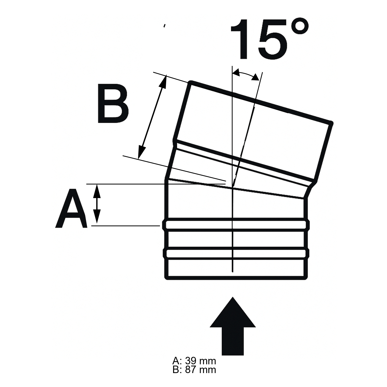 Schiedel PRIMA PLUS Bogen 15° Ø130 mm einwandig matt