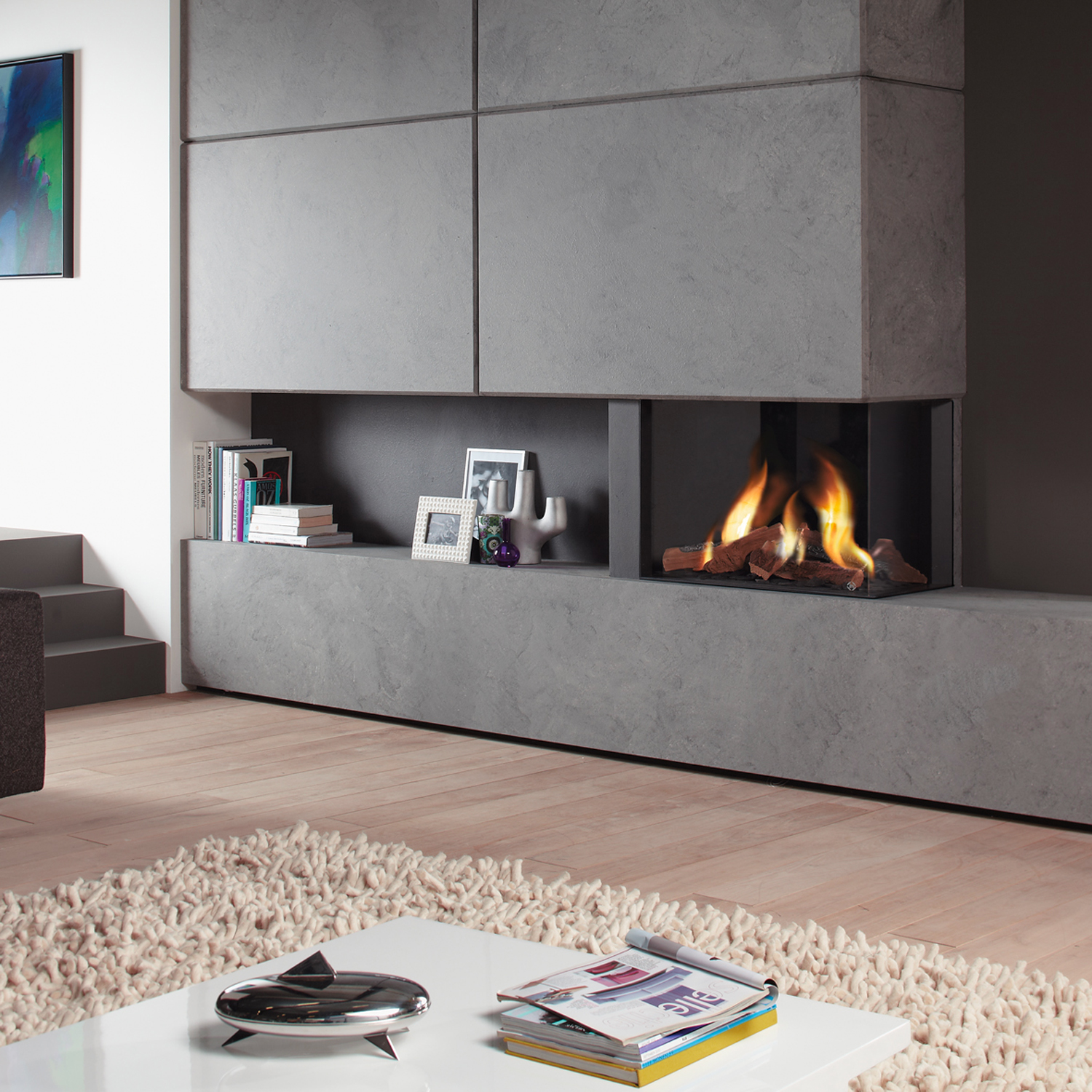 Spartherm DRU Lugo 80/2 RCH Gas-Kamineinsatz G25 / Rechts / Schwarz