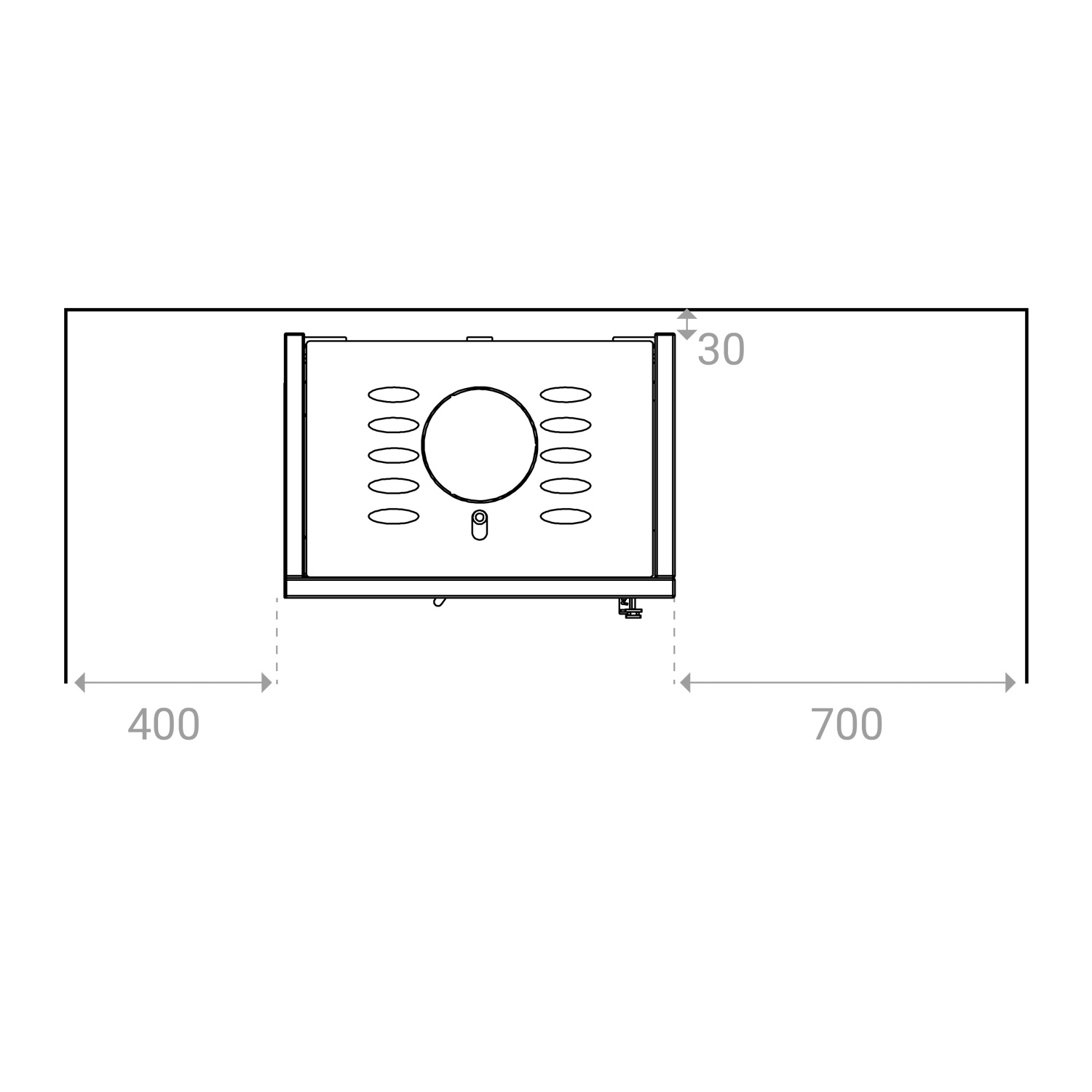 Lotus Visto R Kaminofen Speckstein, Seitenglas rechts, Rauchabgang oben