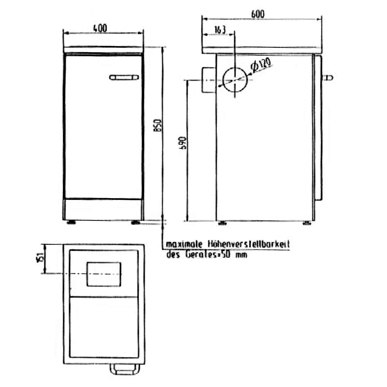 Wamsler K144 C Beistellherd Stahl weiß mit Ceranplatte