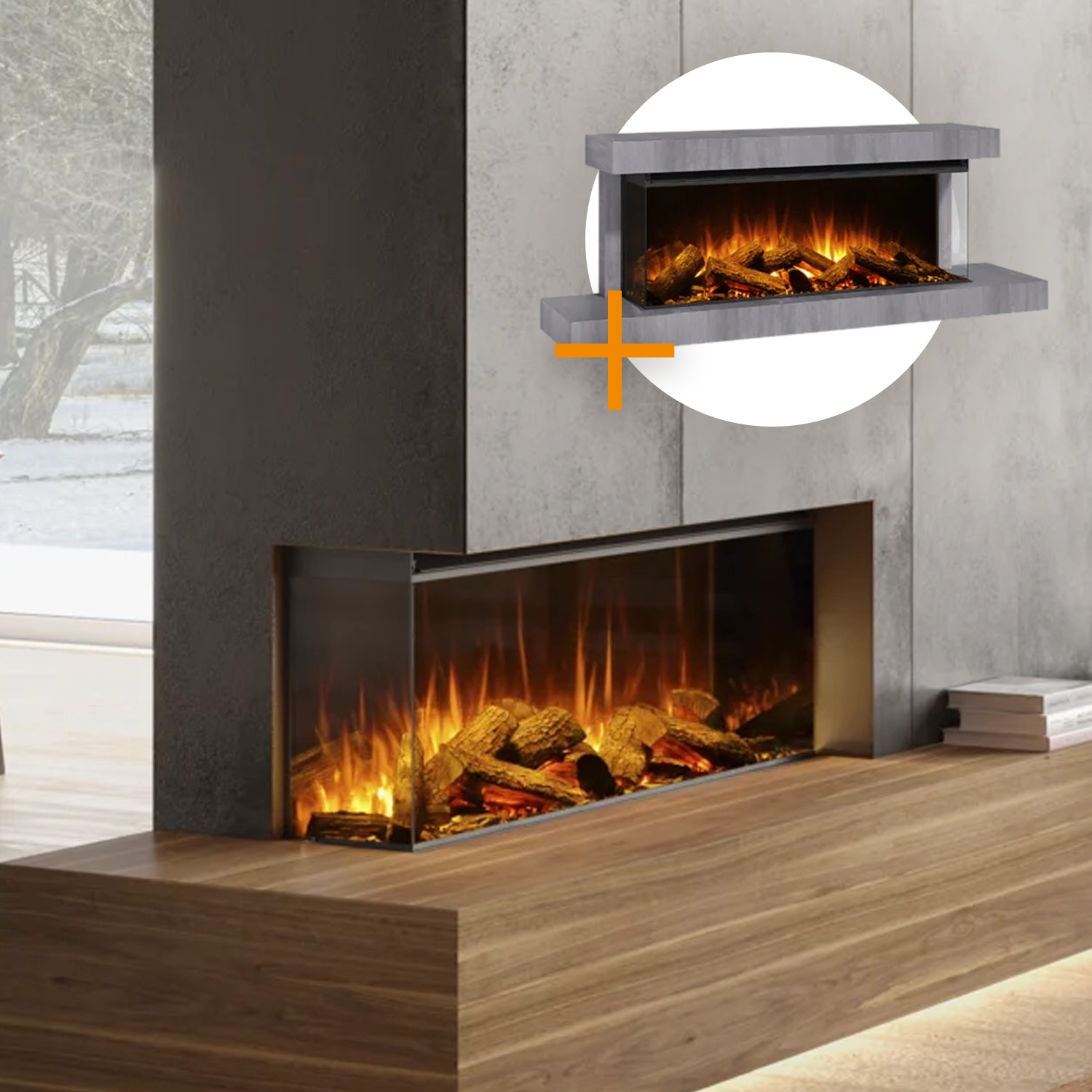 La Nordica Lumen 1200 LED Elektrokamin Stein