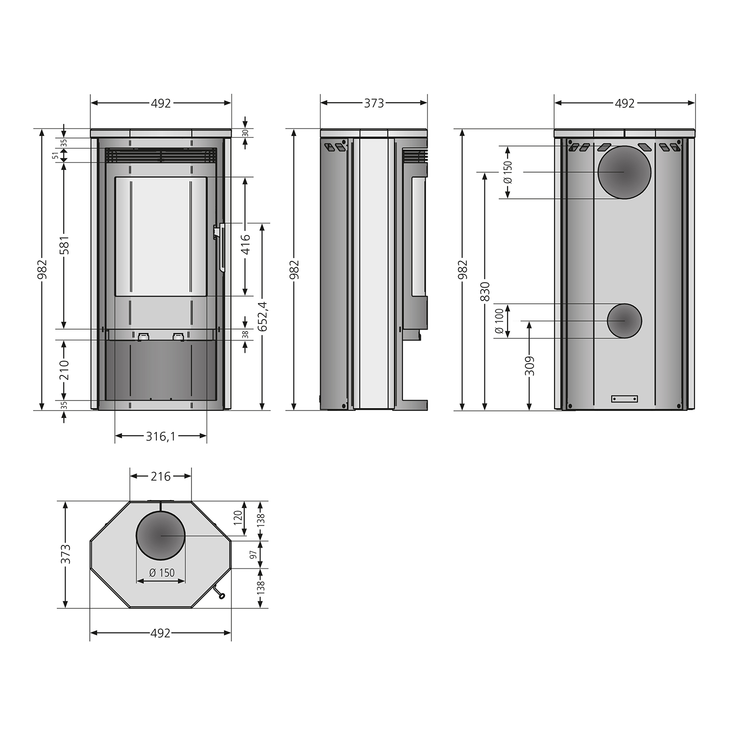 Justus Usedom 5 Kaminofen Stahl Schwarz / Sandstein-Verkleidung Justus Usedom 5 Kaminofen Stahl Schwarz / Sandstein-Verkleidung