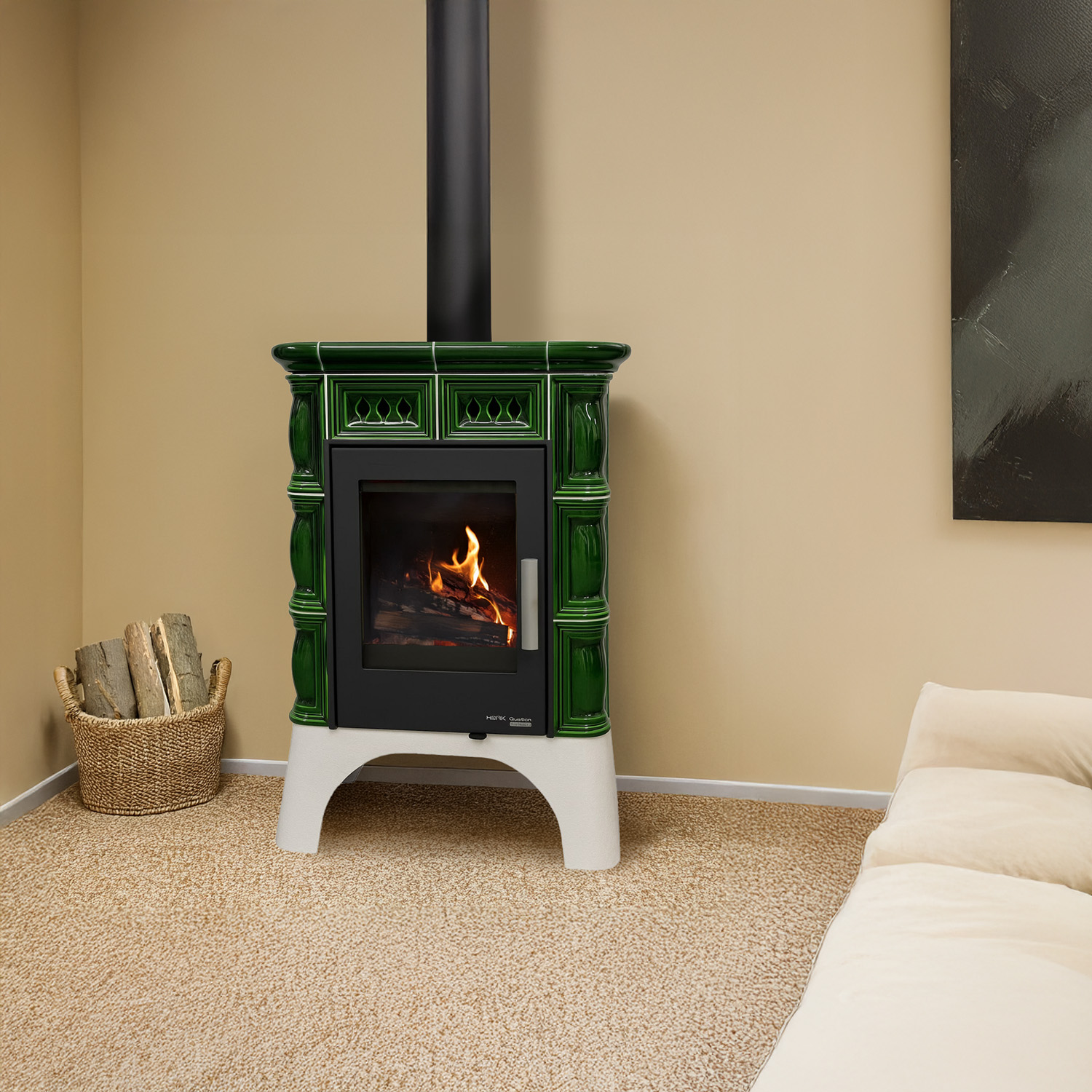 Haas+Sohn TREVISO III 246.37 Kaminofen perl-schwarz/grün