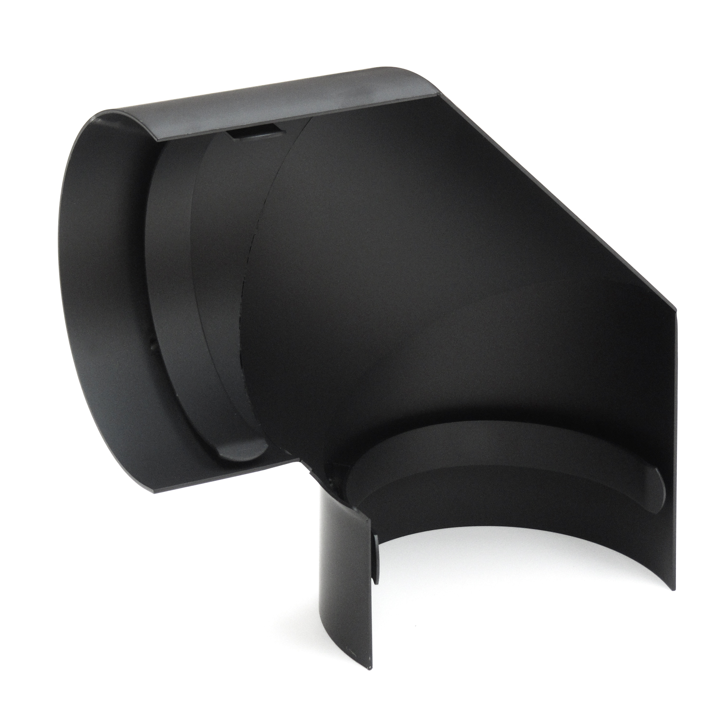 Raik Basic Thermoschild 130mm schwarz seitlich für 3teiligen Bogen 90° für Rauchrohr / Ofenrohr