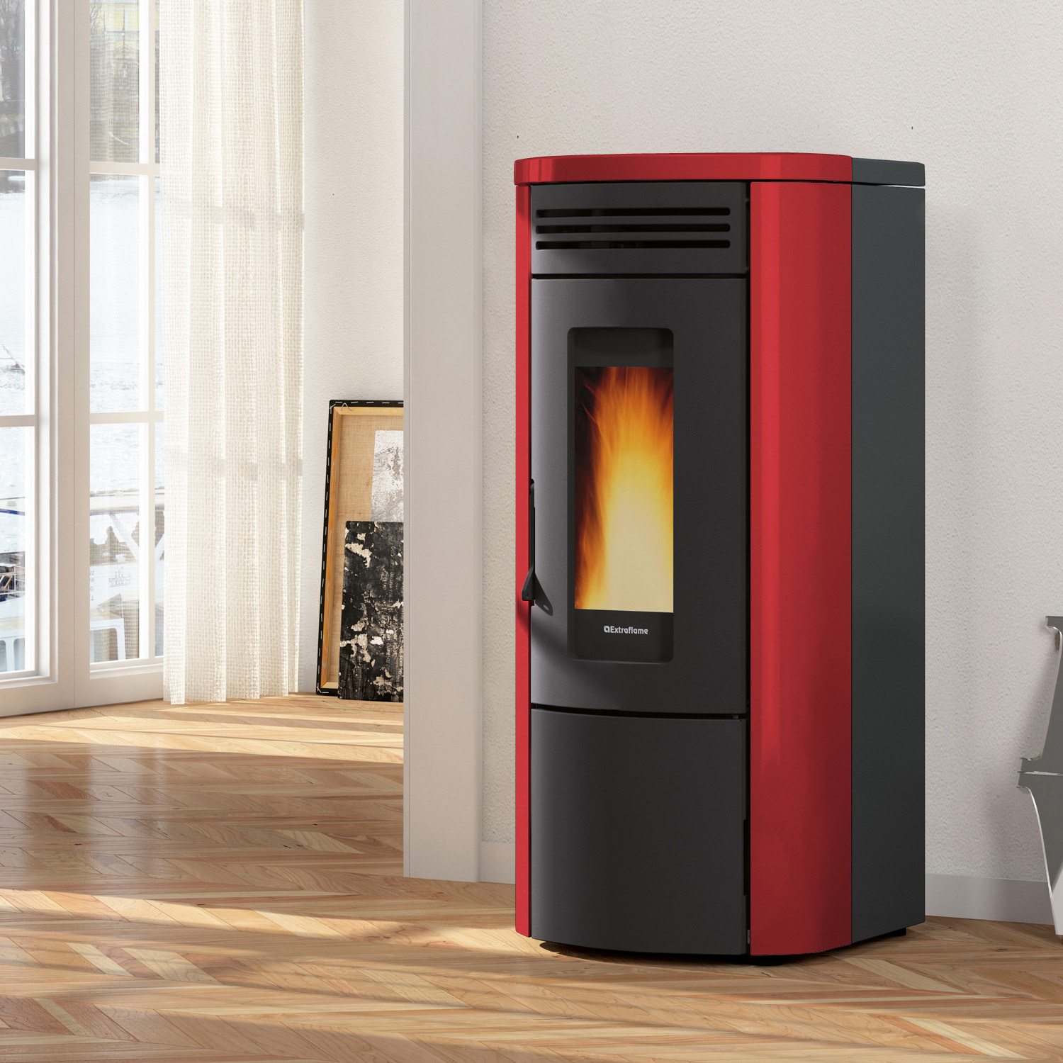 Extraflame Costanza Idro 5.0 Wasserführender Pelletofen Bordeaux