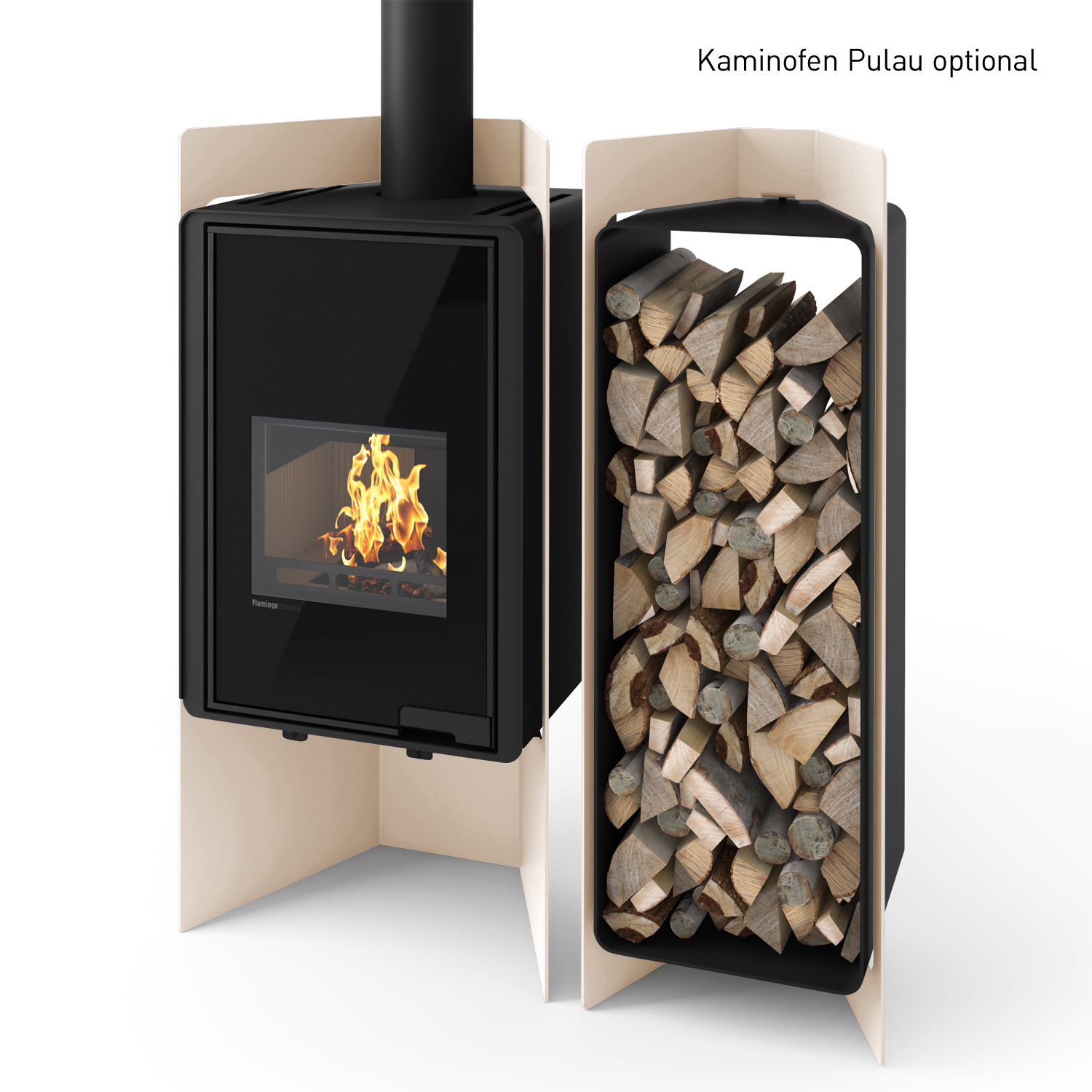 HS Flamingo Deluxe 4 Holzregal Creme HS Flamingo Deluxe 4 Holzregal Creme