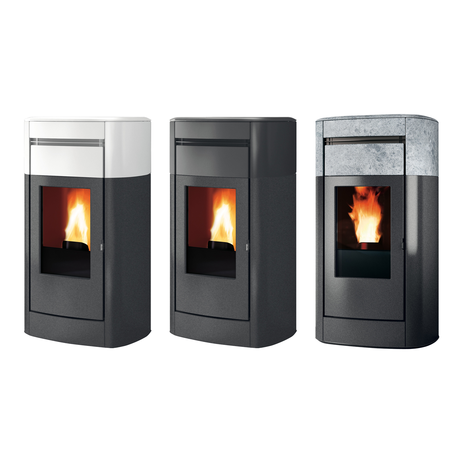 Edilkamin Vyda Air Tight Pelletofen Stahl/Keramik Grau