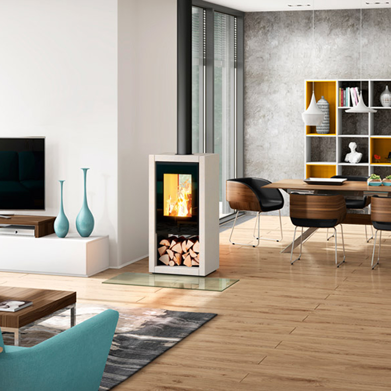 Spartherm Ambiente a8 Kaminofen Weiß