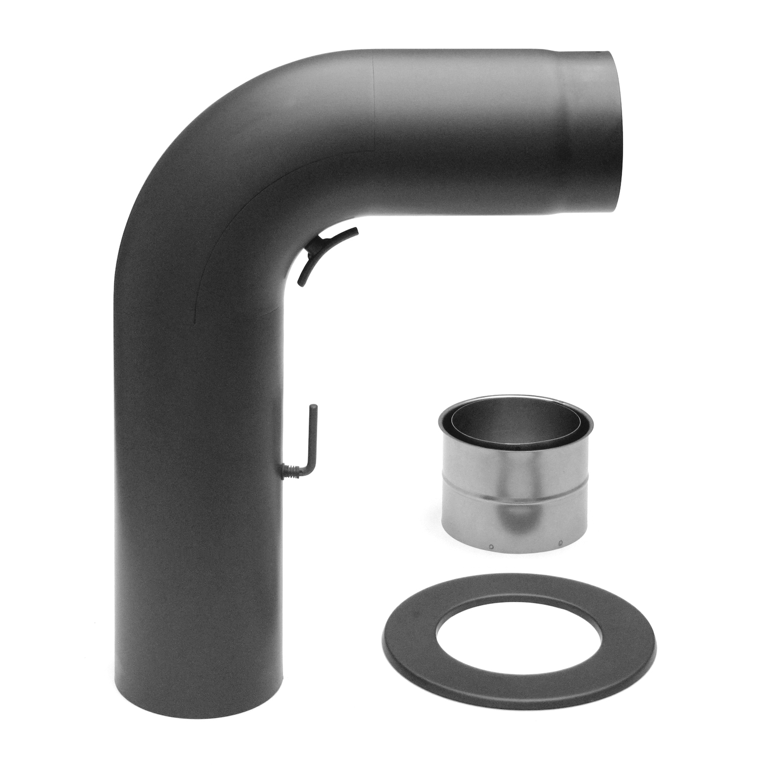 Raik Basic Rauchrohrbogen-Set 150mm gussgrau FULLFORM rund für Rauchrohr / Ofenrohr