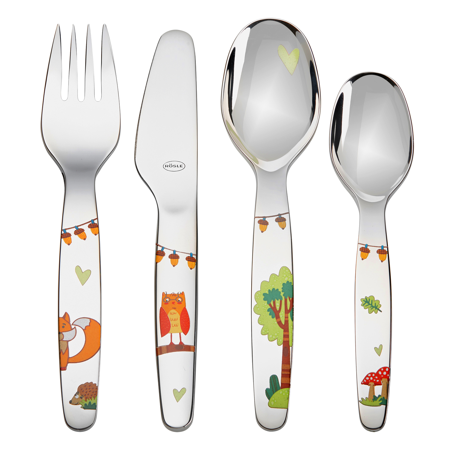 RÖSLE Kinderbesteck Waldfreunde Set 4-tlg. RÖSLE Kinderbesteck Waldfreunde Set 4-tlg.