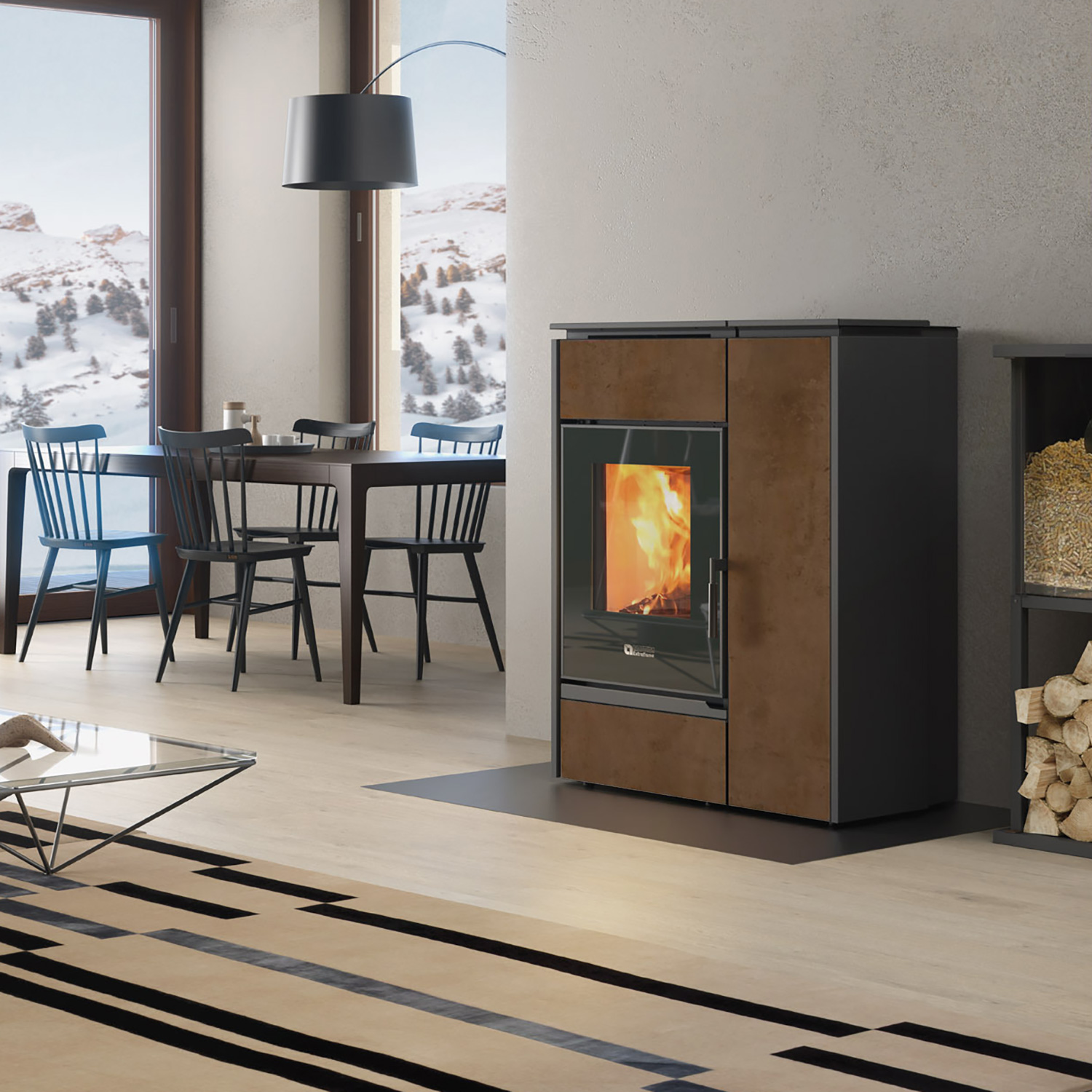 Extraflame Evolution Line Margaret Hybridofen Gres Corten