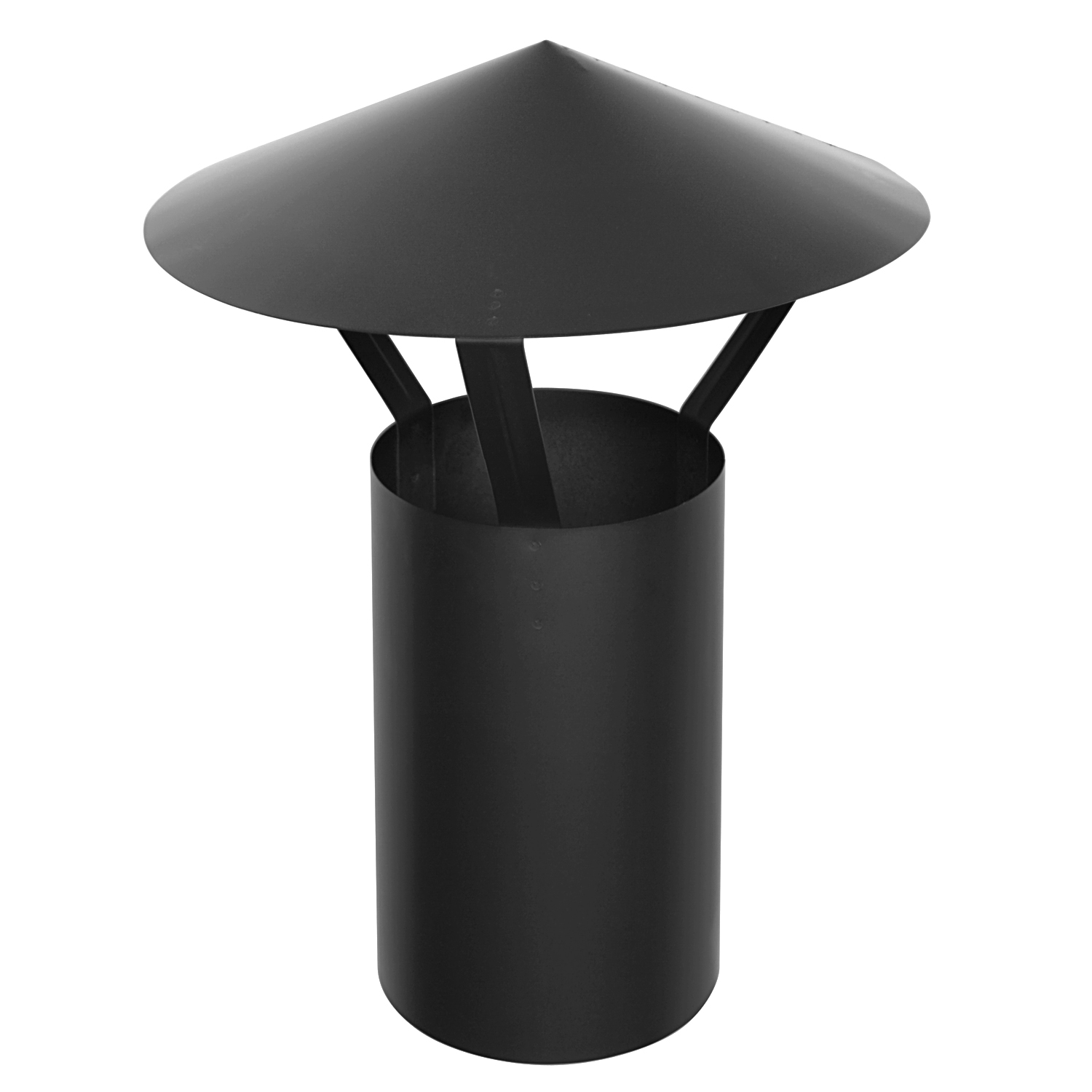 Rauchrohr 120mm - Regenhaube FAL schwarz Rauchrohr 120mm - Regenhaube FAL schwarz