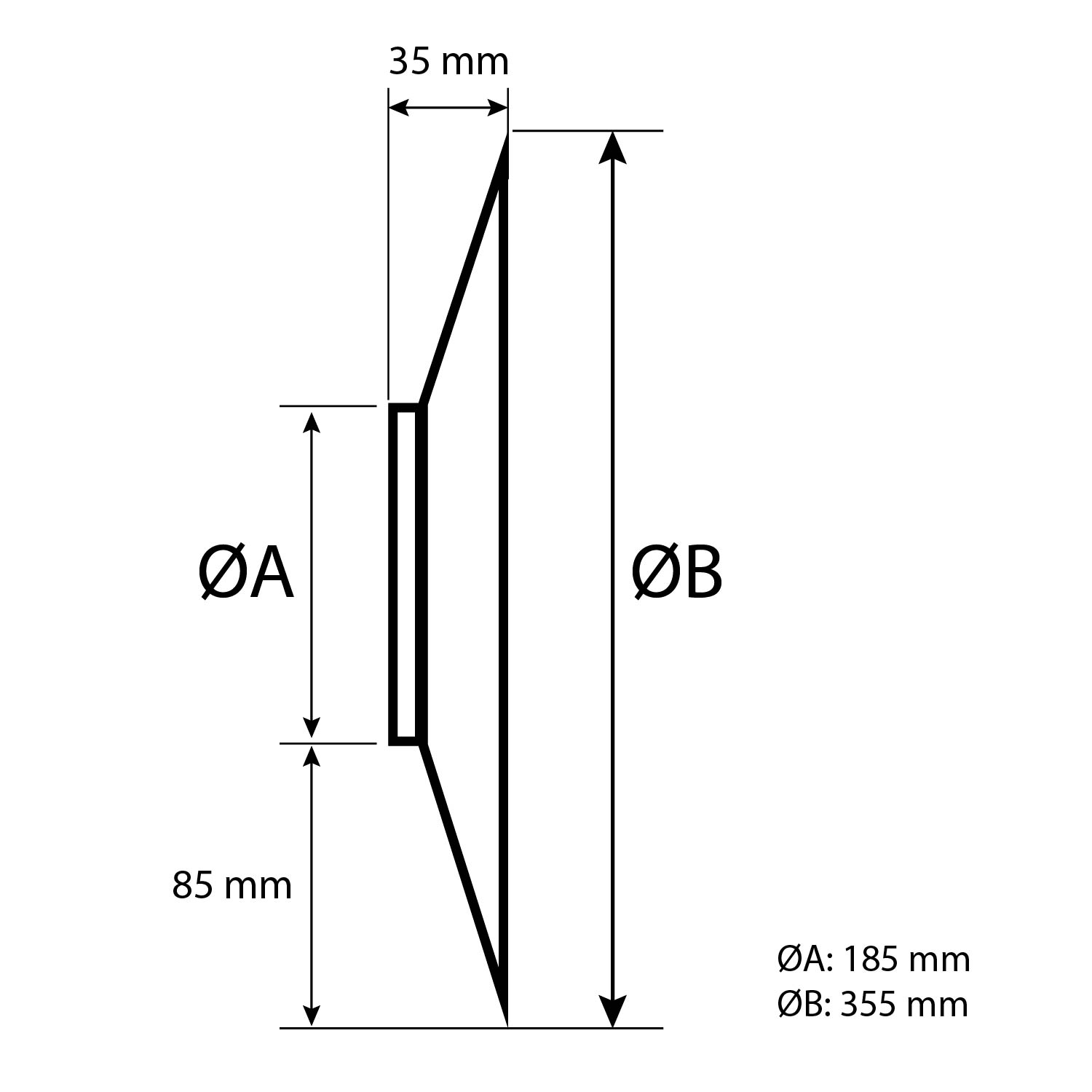 Schiedel Anschlussrosette 85 mm Ø130 mm glänzend