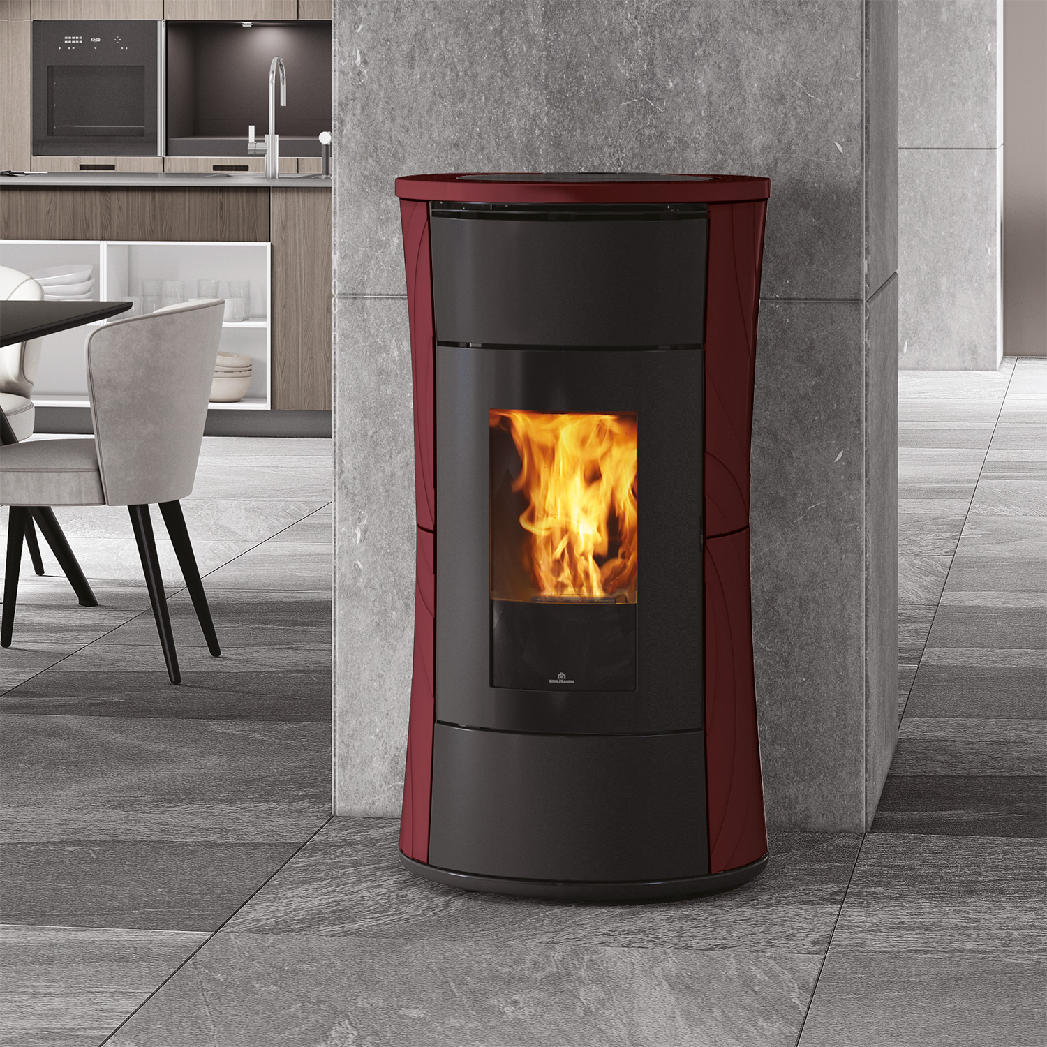 Edilkamin Cherie 9 EVO Pelletofen Keramik Bordeaux Edilkamin Cherie 9 EVO Pelletofen Keramik Bordeaux