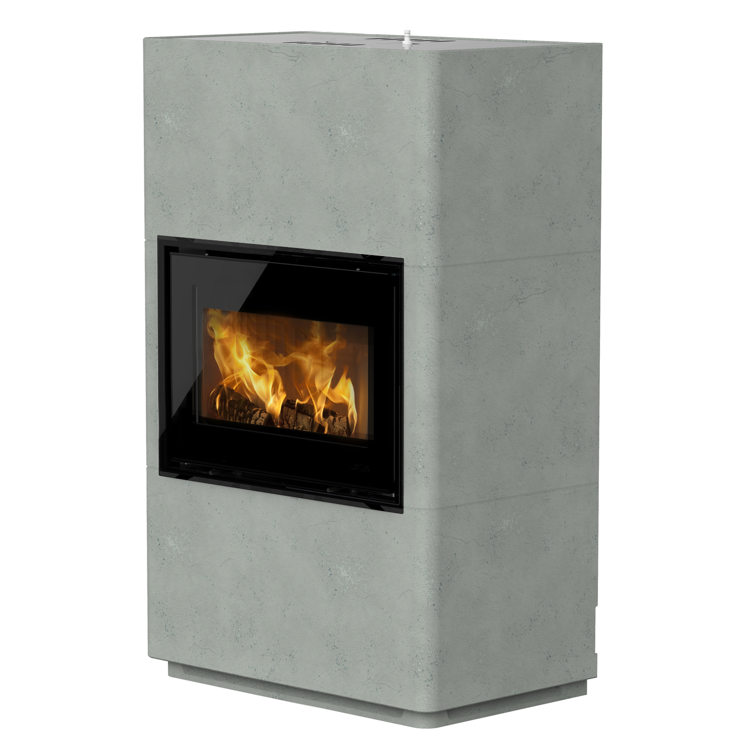 Lotus Beto 470 Kaminofen Magic Tür, Topplatte Grau, RRA hinten + 1 m³ Kaminholz gratis