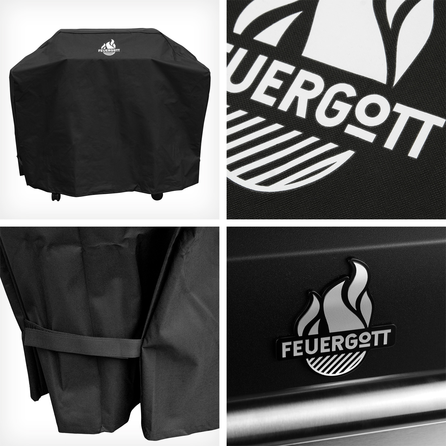 Feuergott Gas-Grillstation Hektor 4B-S All Inclusive mit Abdeckhaube, Drehspieß und 4-teiligem Grillbesteck