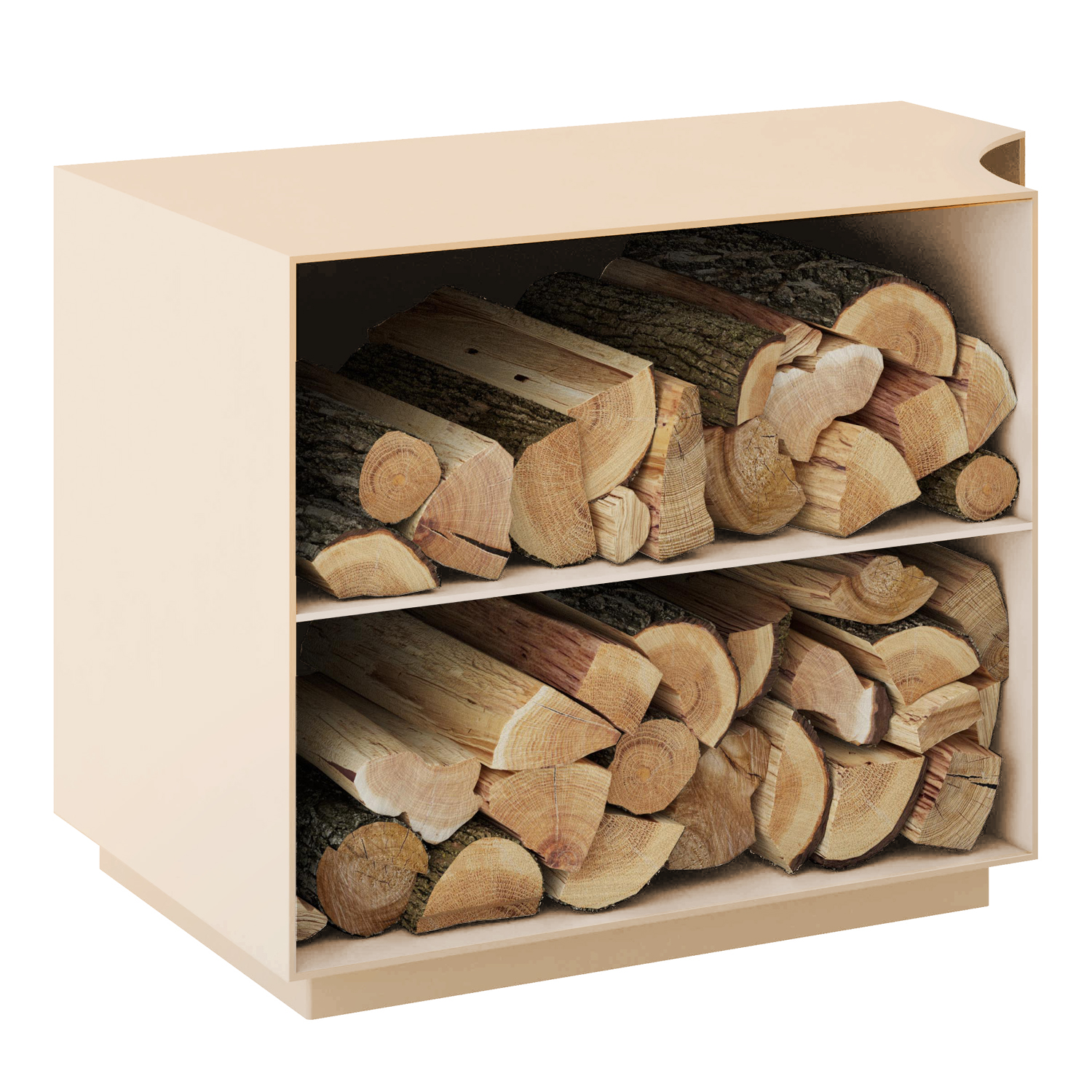 Spartherm Holzfach für Passo XS seitlich links Perle