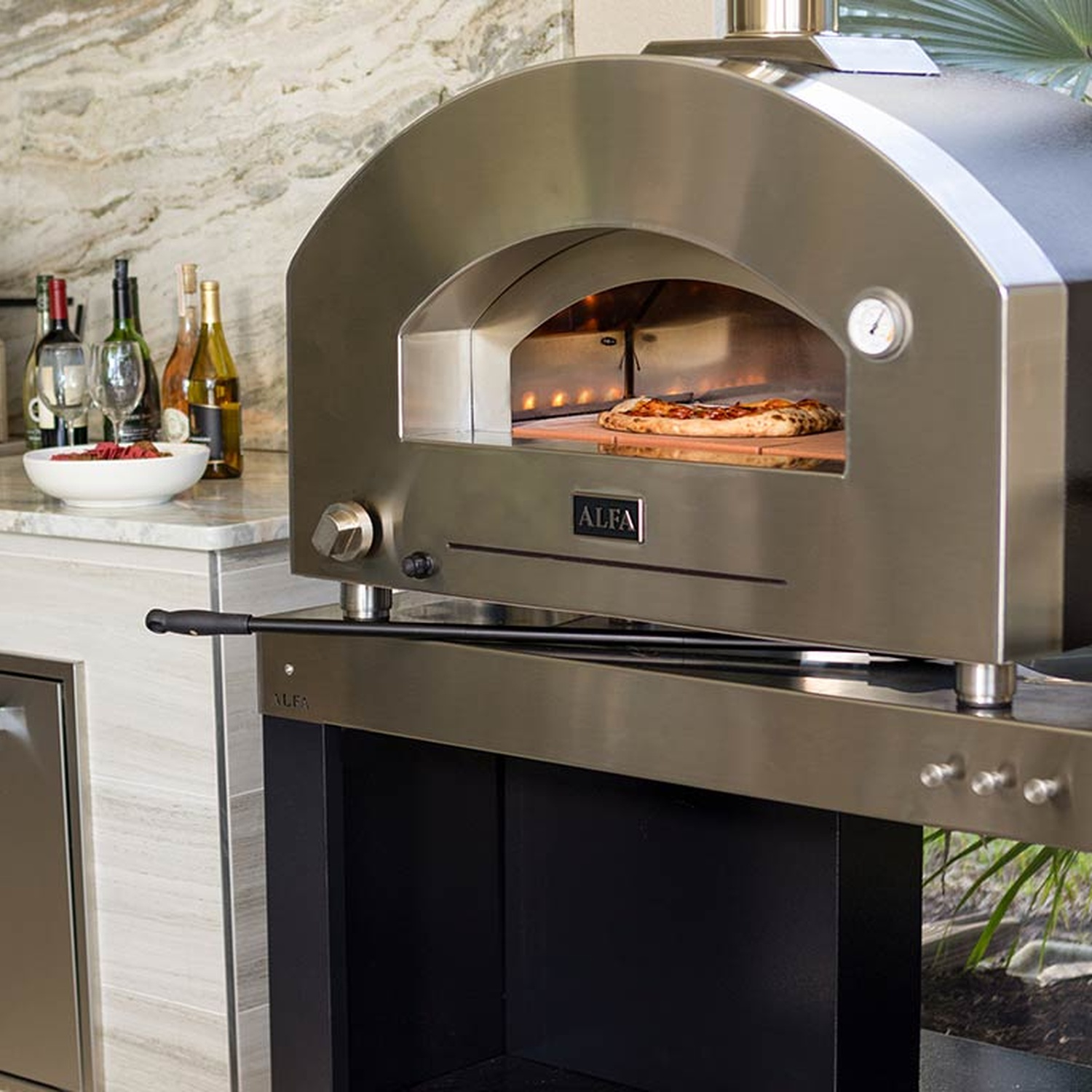 Alfa Futuro 2 Pizze Gas-Pizzaofen silber/ schwarz 50 mBar