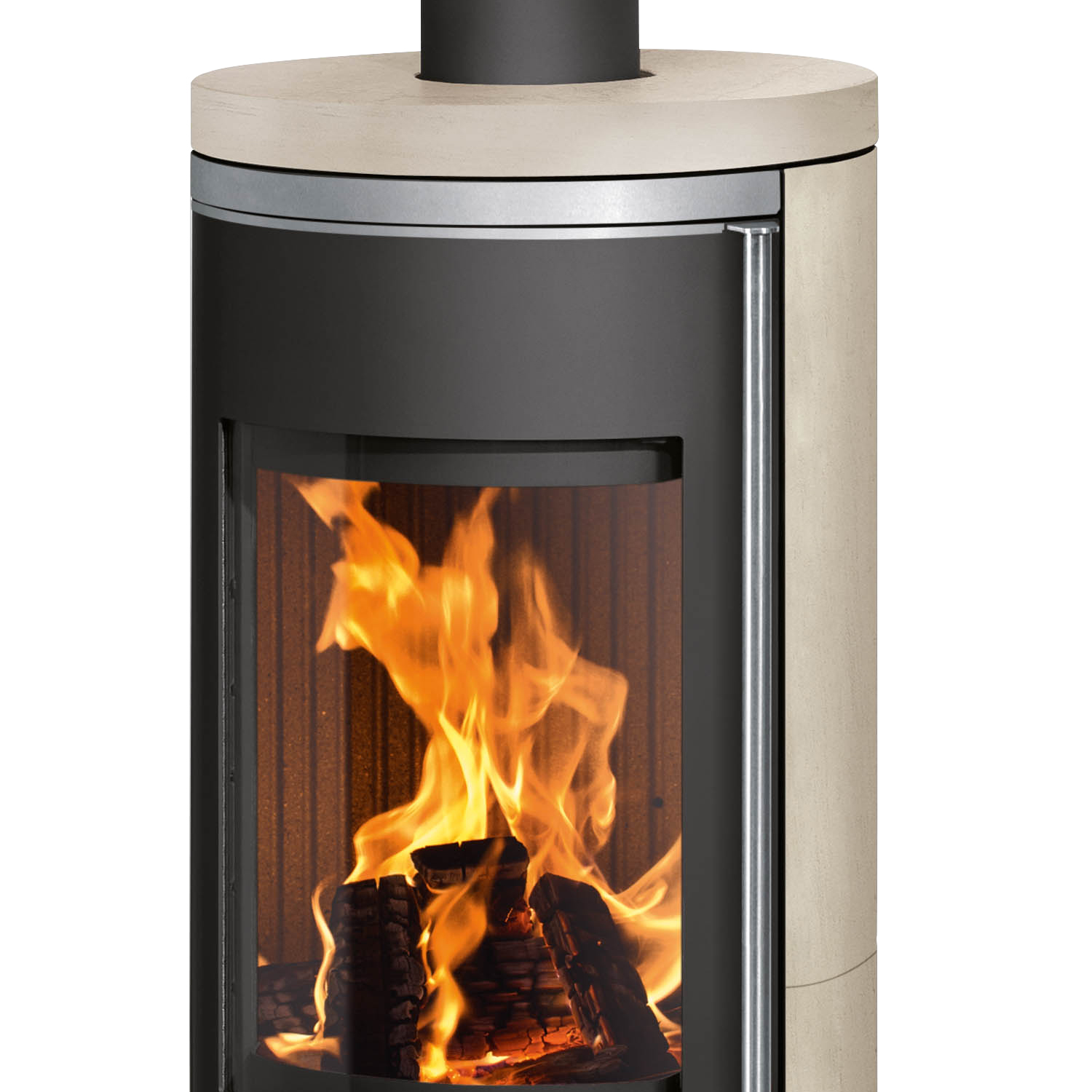 Oranier Corso 2.0 Kaminofen Stahl Schwarz / Kalkstein Cream