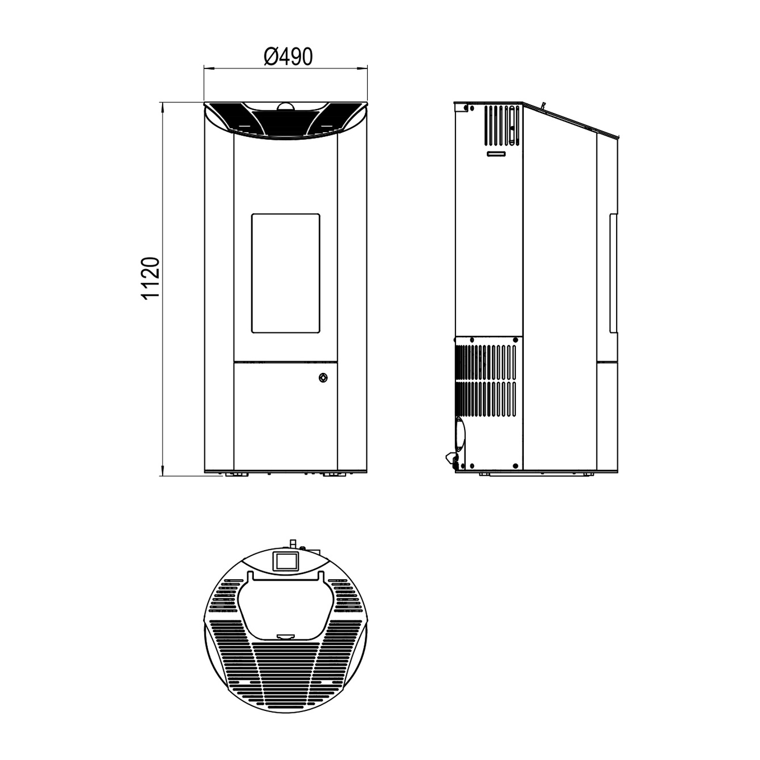 Olsberg Levana Aqua 3.0 Wasserführender Pelletofen Stahl Schwarz/Keramik Caffe Freddo 8kW