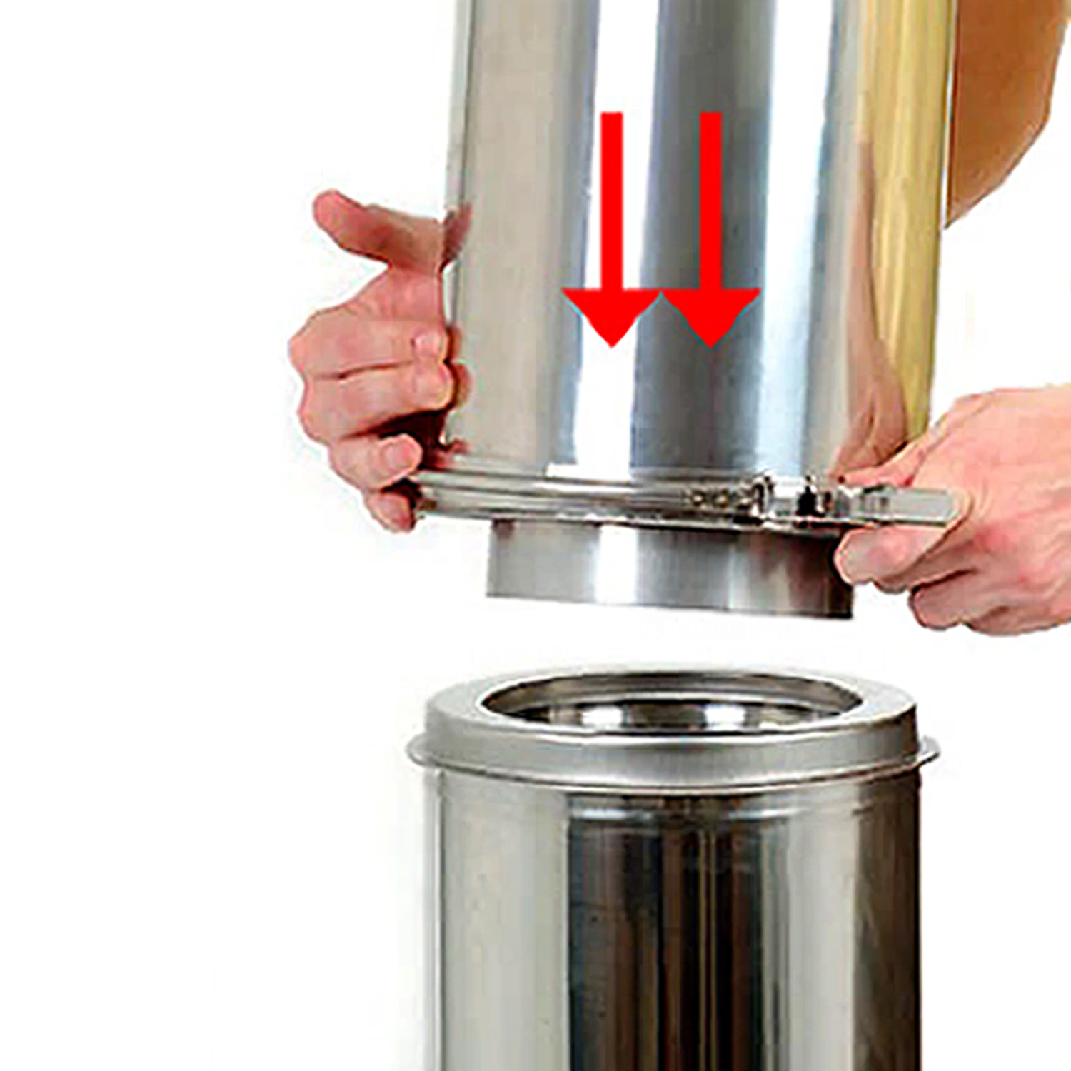 Opsinox Edelstahlschornstein 180mm Längenelement B1000- B Ware