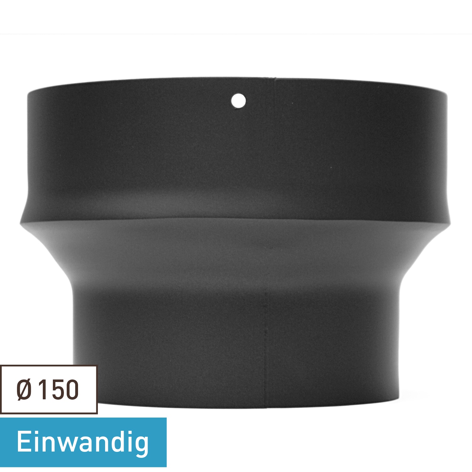 Raik Basic Erweiterung 150mm – 200mm schwarz für Rauchrohr / Ofenrohr