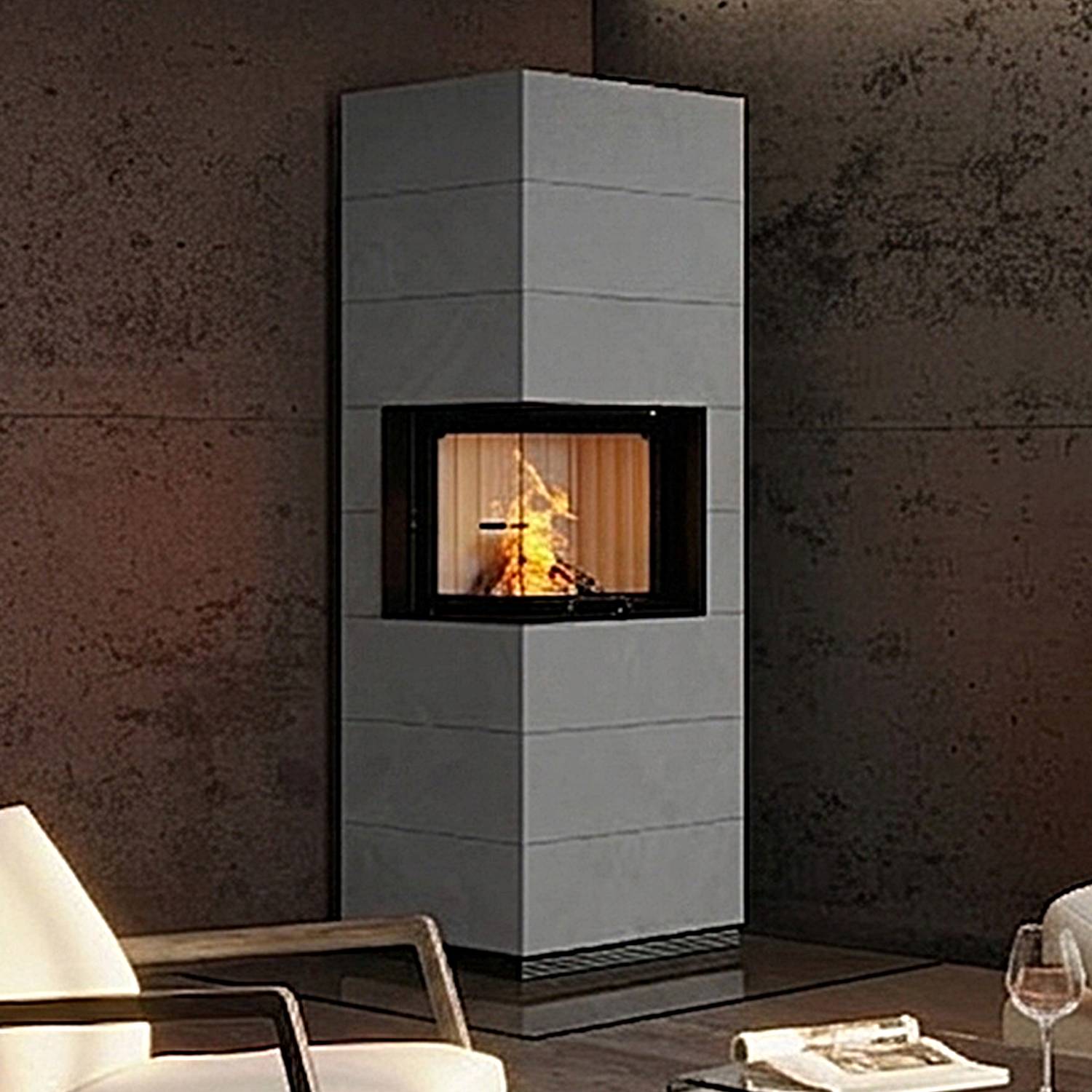 Spartherm SIM Varia 2L-55h Kaminbausatz RLA Feinbeton gespachtelt 3/3
