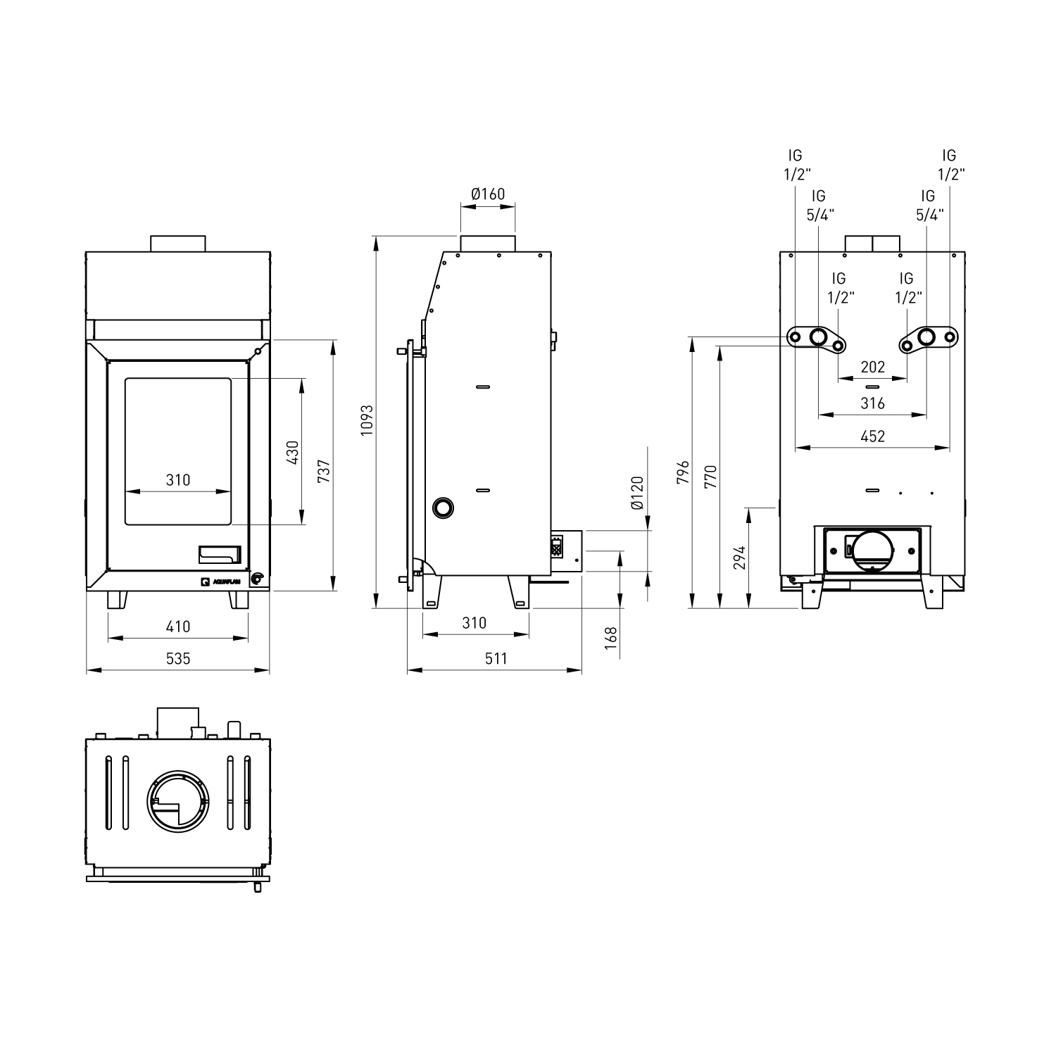 Aquaflam 12 Flat Automatic Wasserführender Kamineinsatz