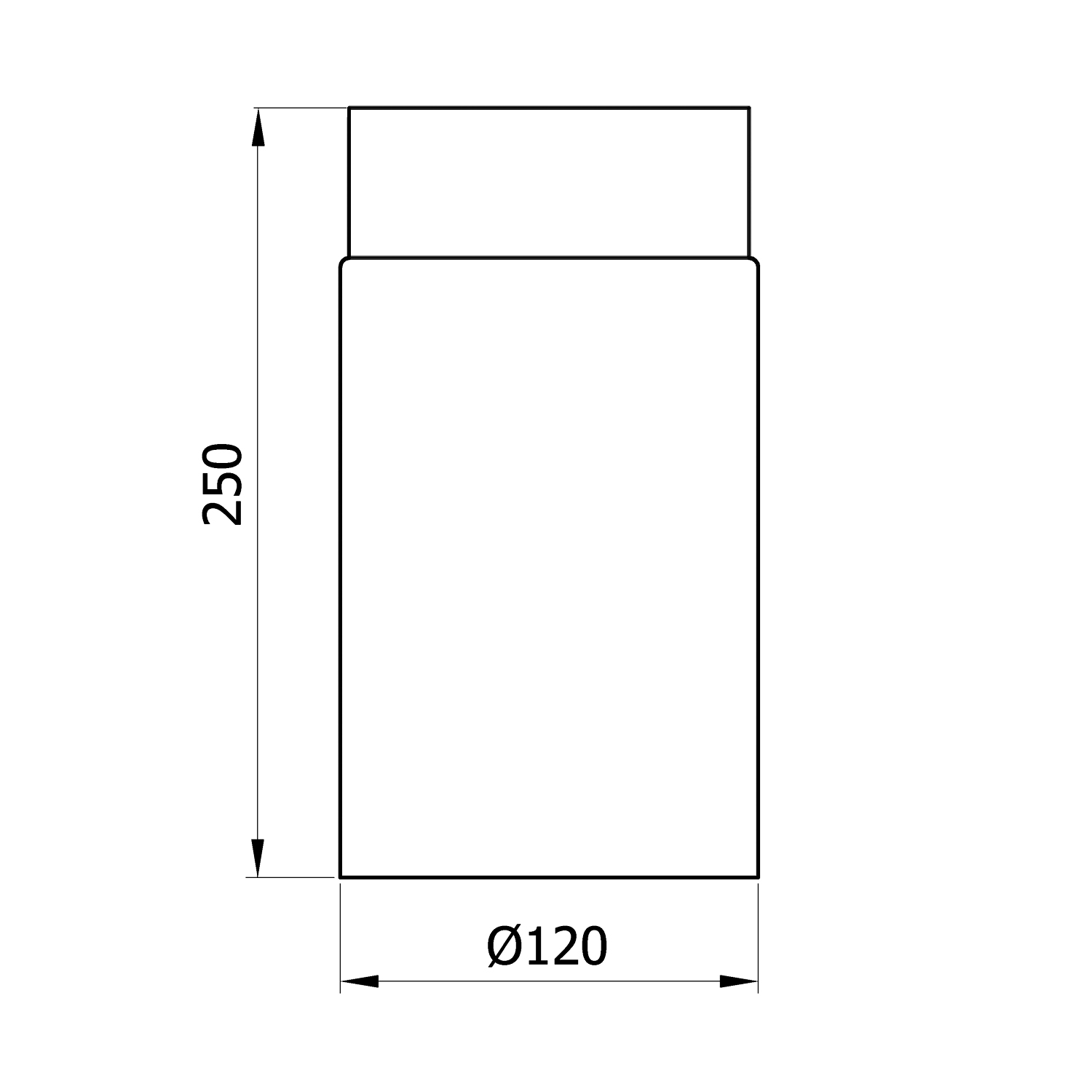Raik Basic Längenelement 120mm gussgrau L: 250mm für Rauchrohr / Ofenrohr