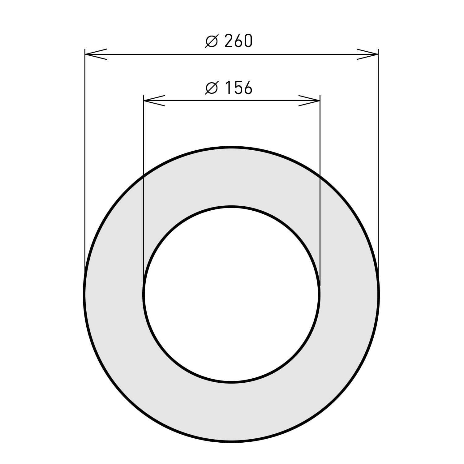 Raik Basic Wandrosette 150mm schwarz 5cm für Rauchrohr / Ofenrohr