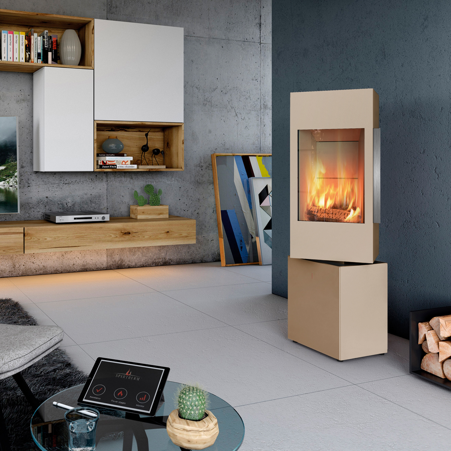 Spartherm SEO S Kaminofen Perle + 1 m³ Kaminholz gratis