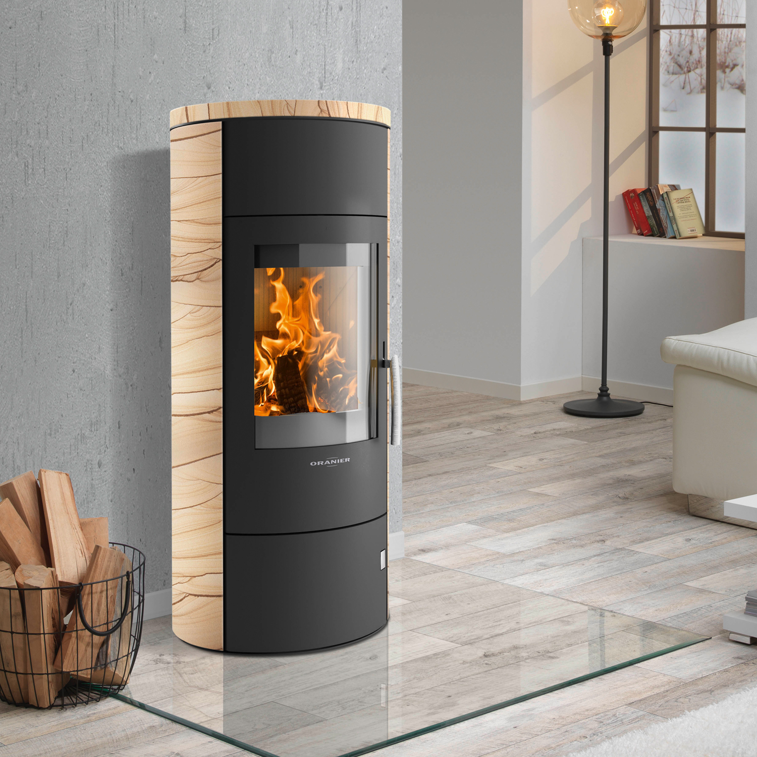 Oranier Polar W+ 2.0 Kaminofen Stahl Schwarz / Sandstein Oranier Polar W+ 2.0 Kaminofen Stahl Schwarz / Sandstein