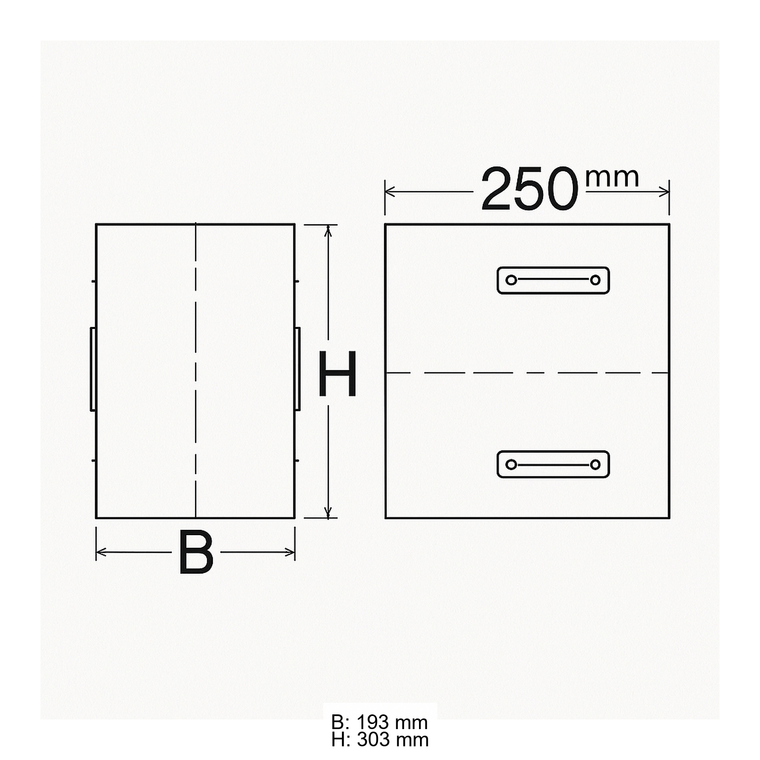 Schiedel Montagerahmen 250mm 193x303 matt